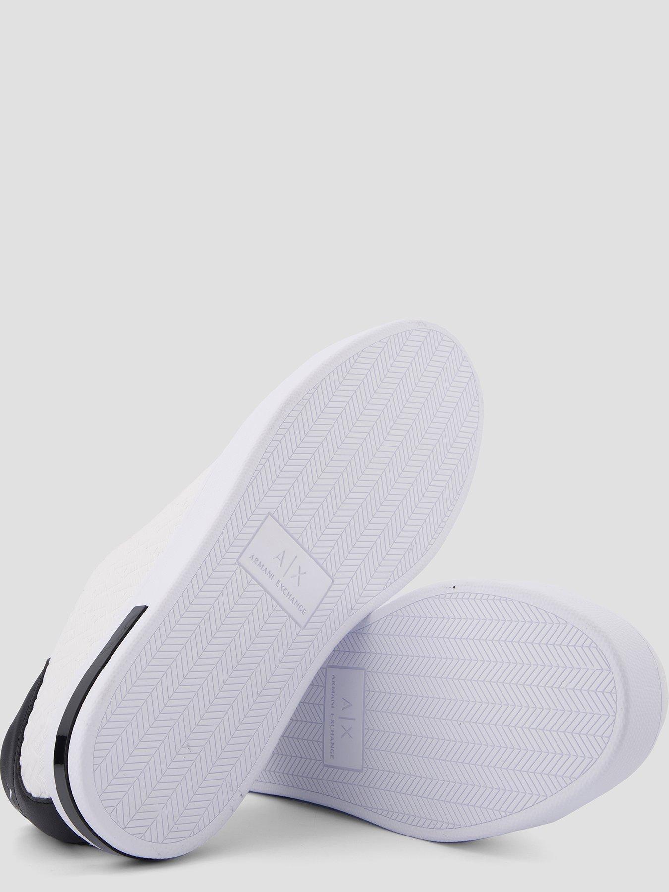  image of armani-exchange-monogram-pu-trainers-white