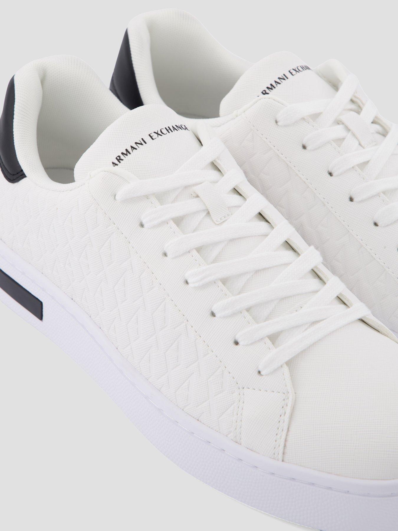  image of armani-exchange-monogram-pu-trainers-white
