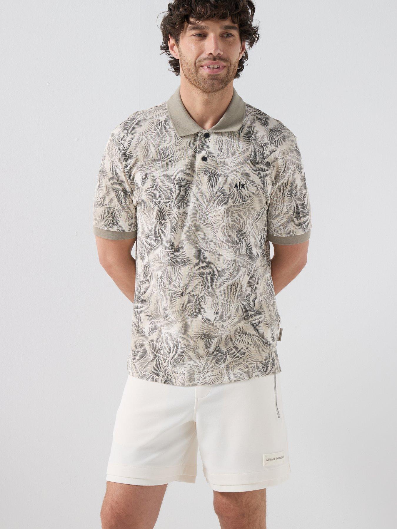  image of armani-exchange-double-hem-jersey-shorts-off-white