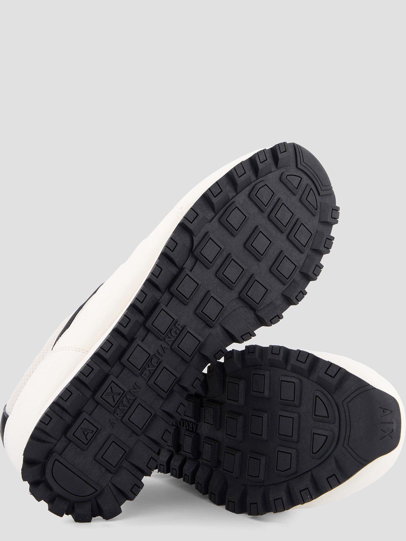  image of armani-exchange-drop-logo-suede-runner-trainers-off-white