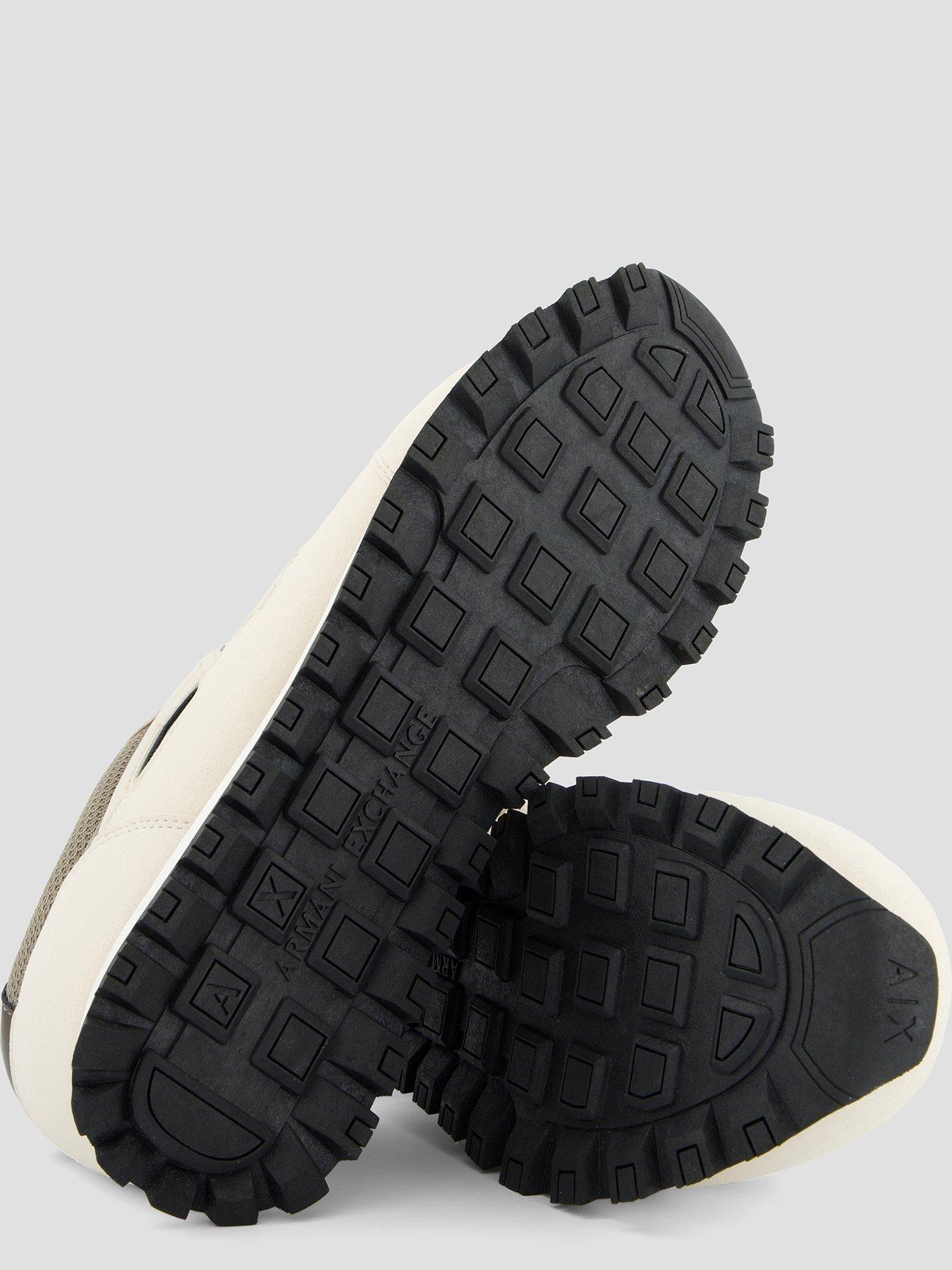  image of armani-exchange-drop-logo-suede-runner-trainers-cream