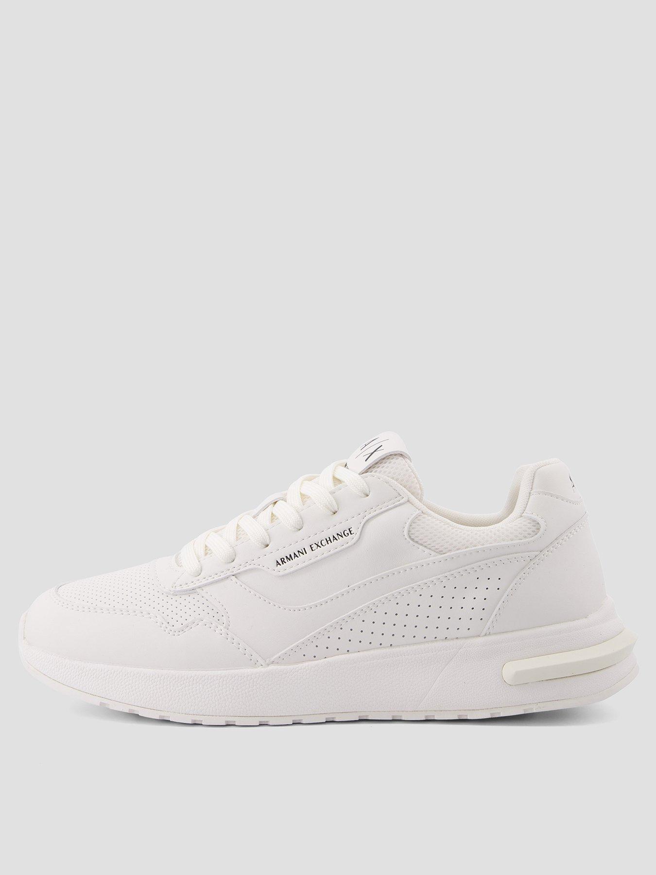  image of armani-exchange-dusseldorf-pu-mesh-trainer-off-white