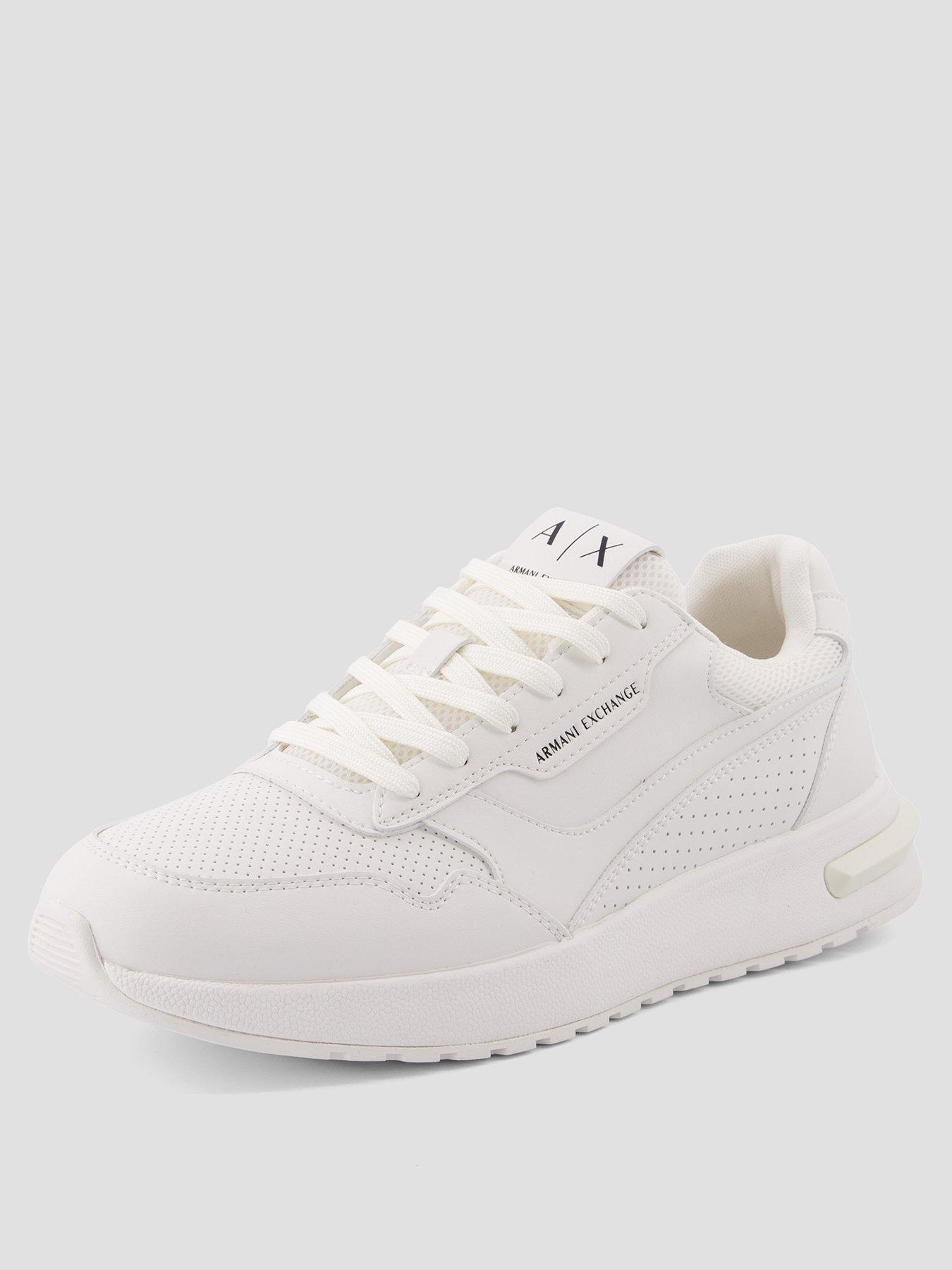  image of armani-exchange-dusseldorf-pu-mesh-trainer-off-white