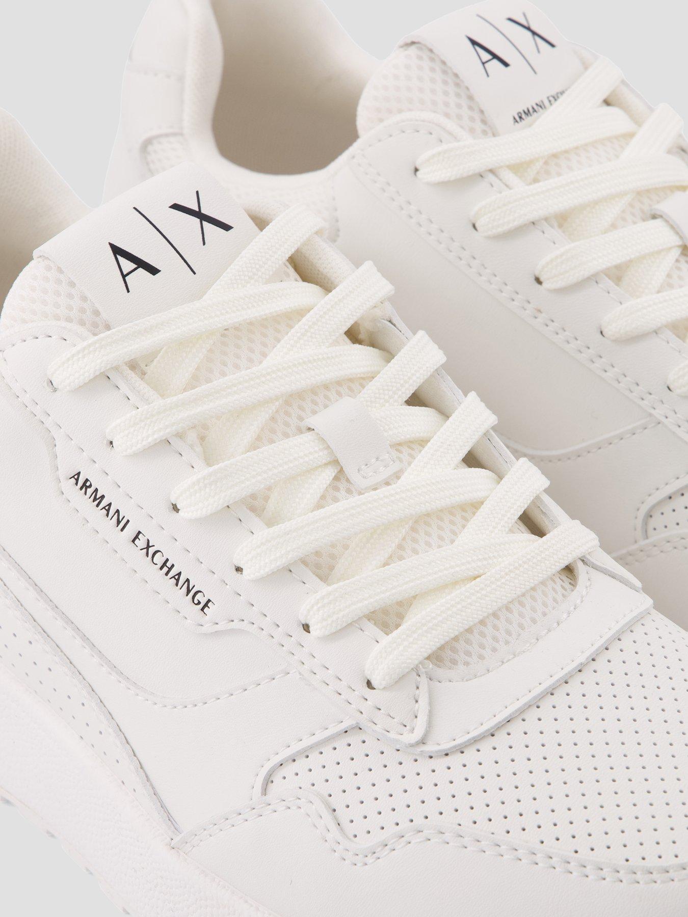  image of armani-exchange-dusseldorf-pu-mesh-trainer-off-white