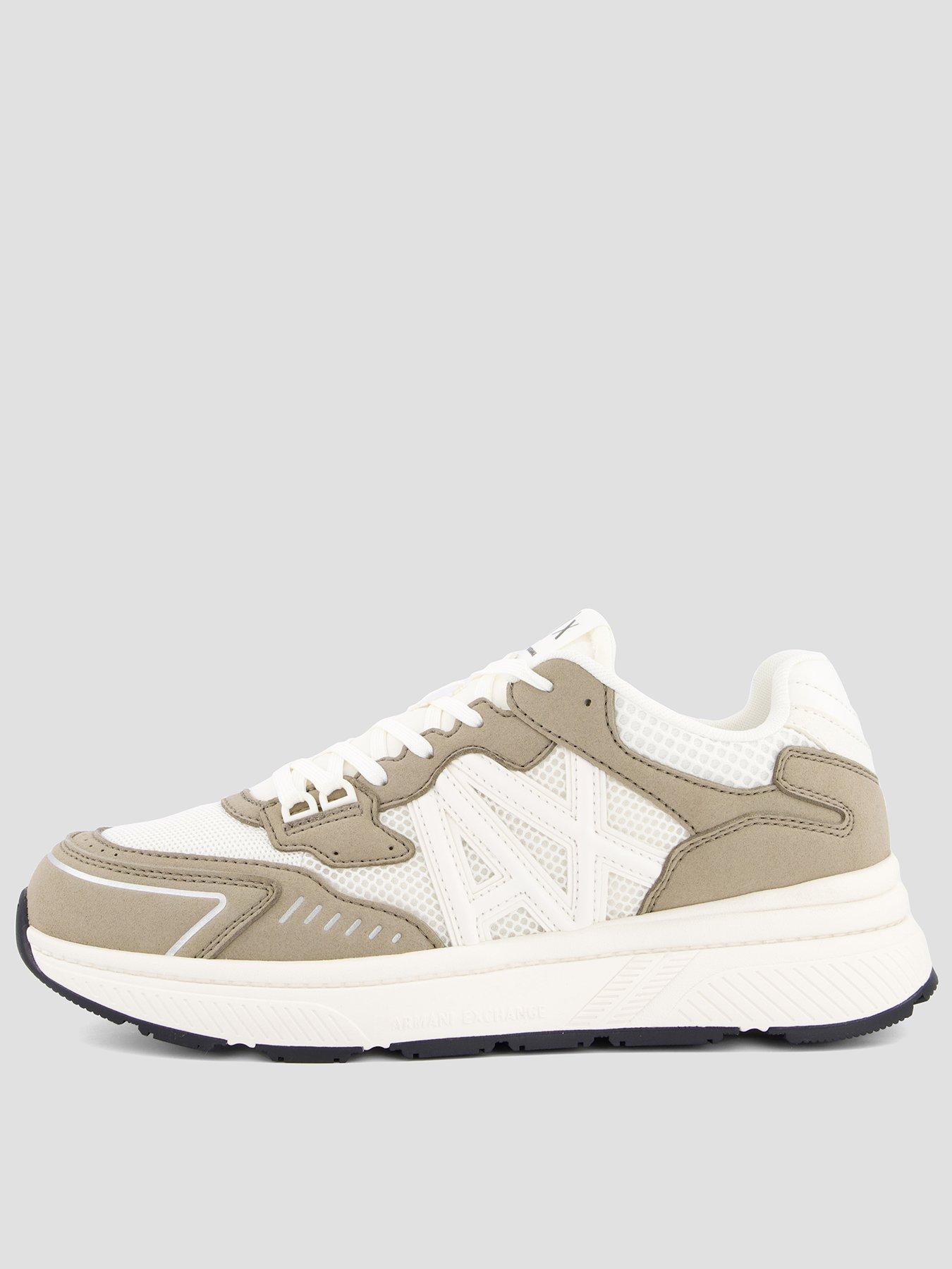  image of armani-exchange-lucky-microsuede-mesh-trainer-white
