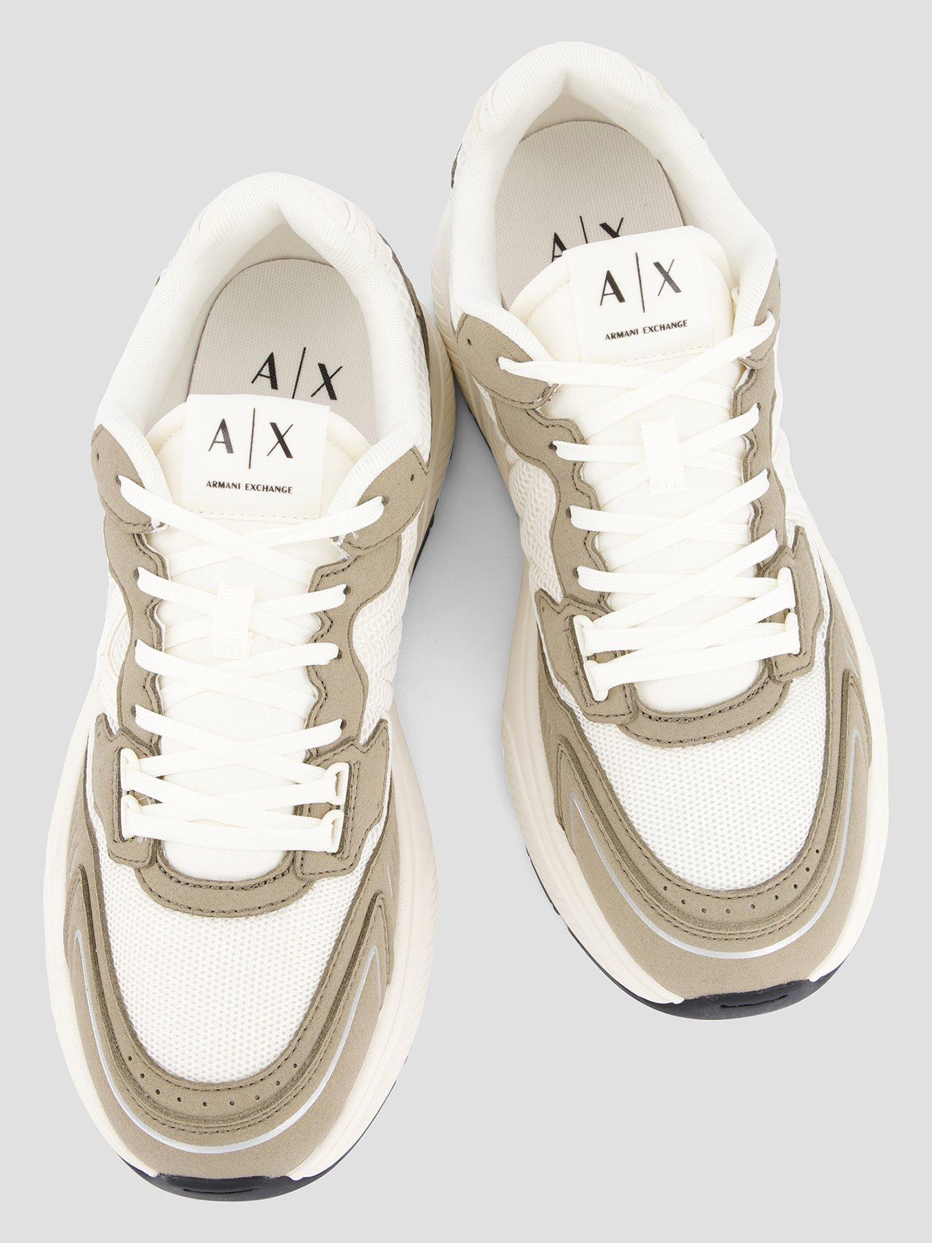  image of armani-exchange-lucky-microsuede-mesh-trainer-white