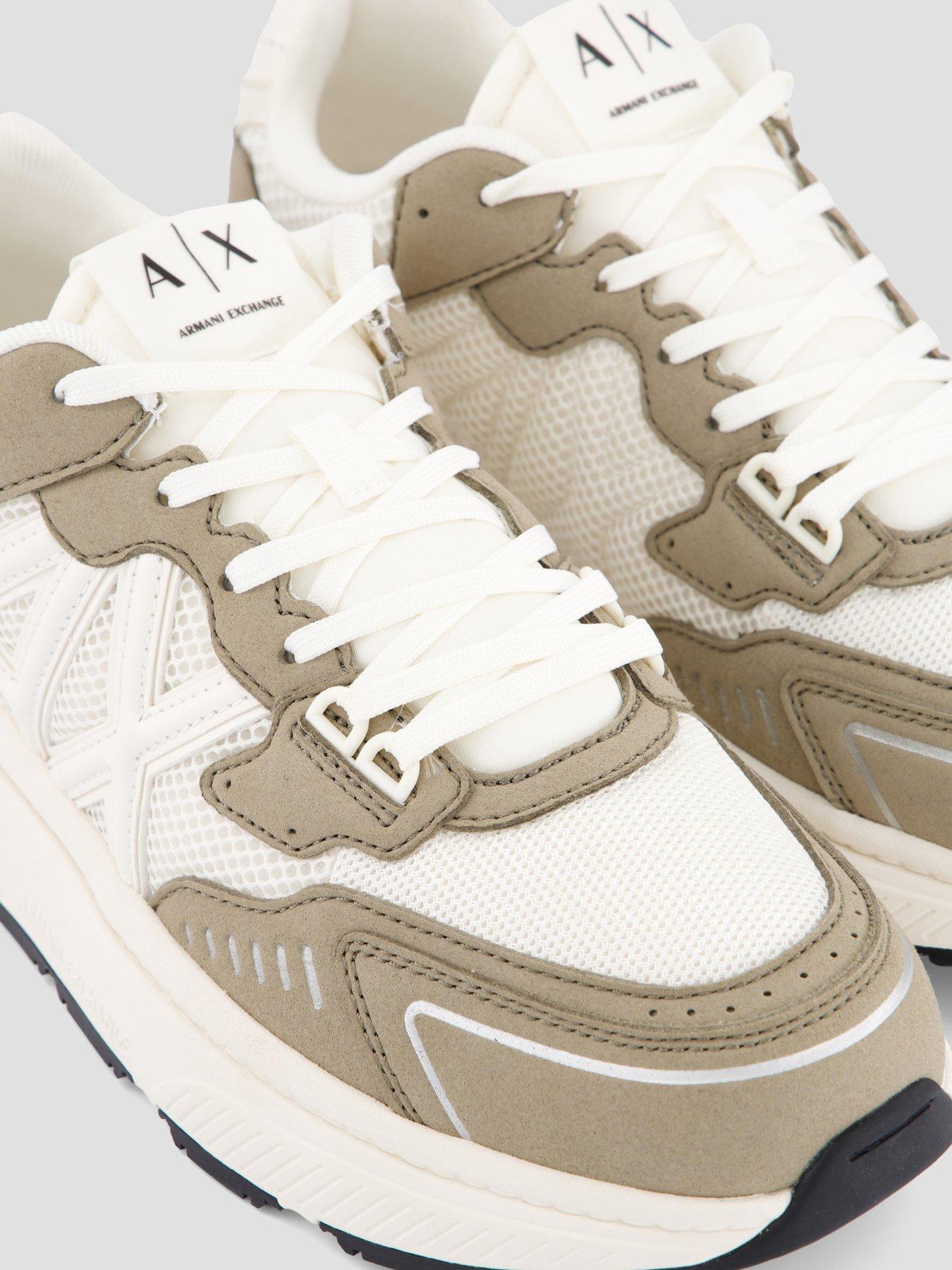 image of armani-exchange-lucky-microsuede-mesh-trainer-white