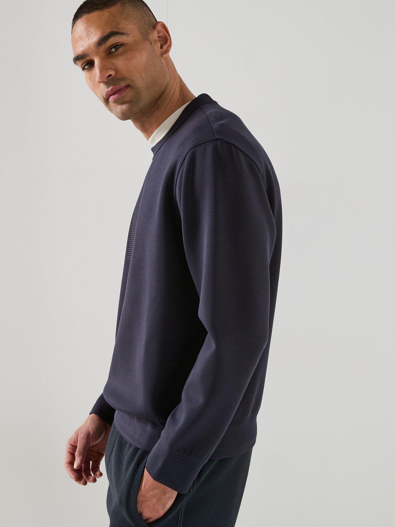 Image 5 of 6 of Armani Exchange Box Logo Crew Sweatshirt - Navy