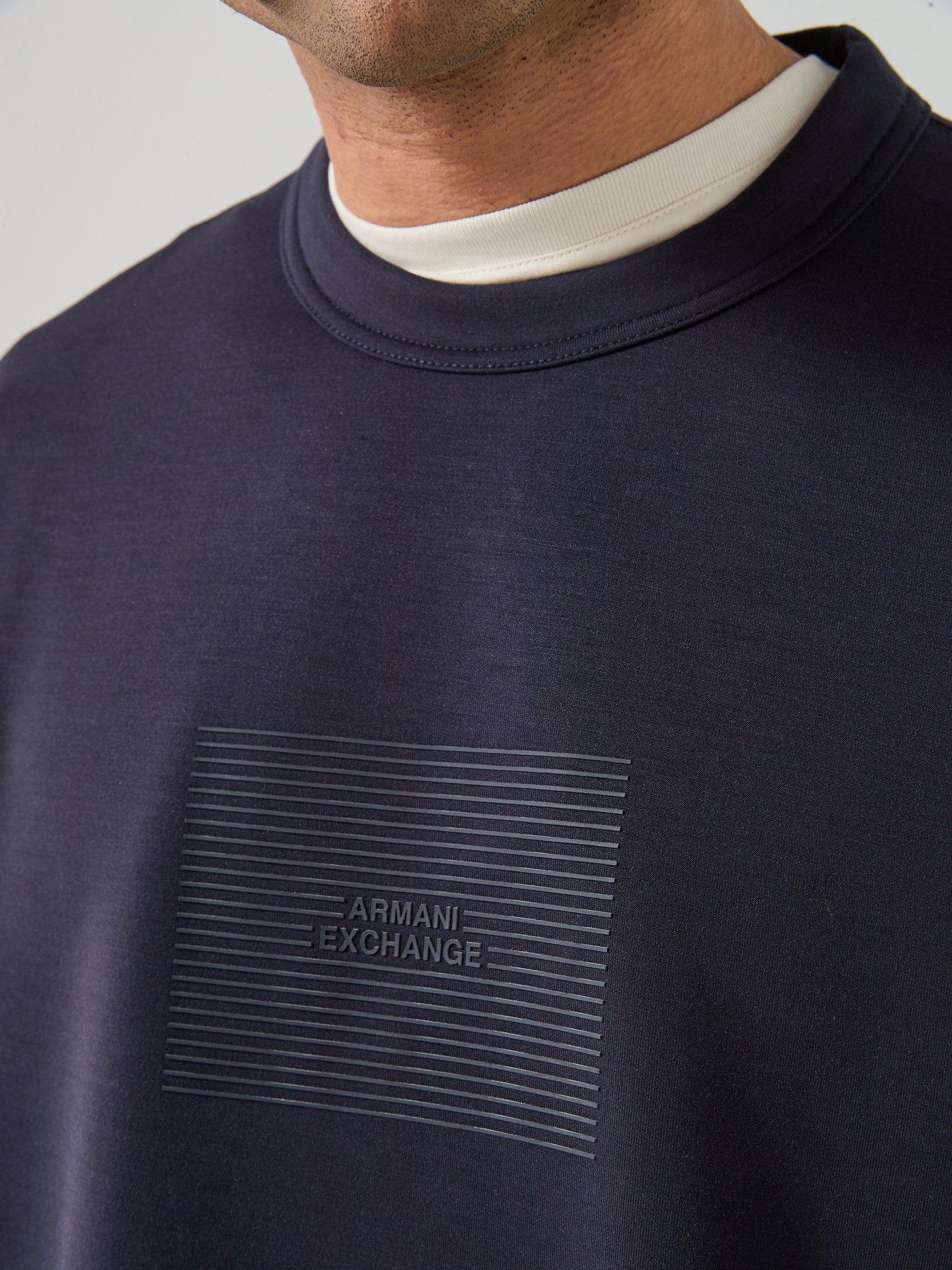 Image 6 of 6 of Armani Exchange Box Logo Crew Sweatshirt - Navy
