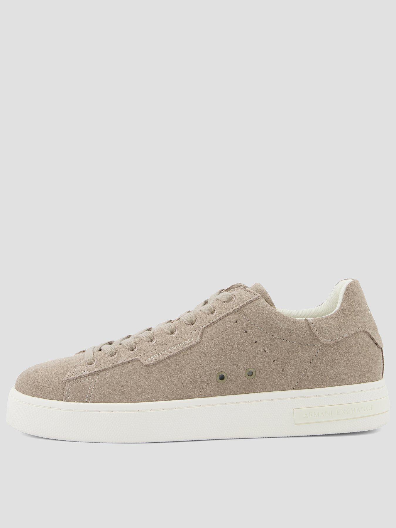 Armani Exchange Suede Cupsole Trainer - Beige