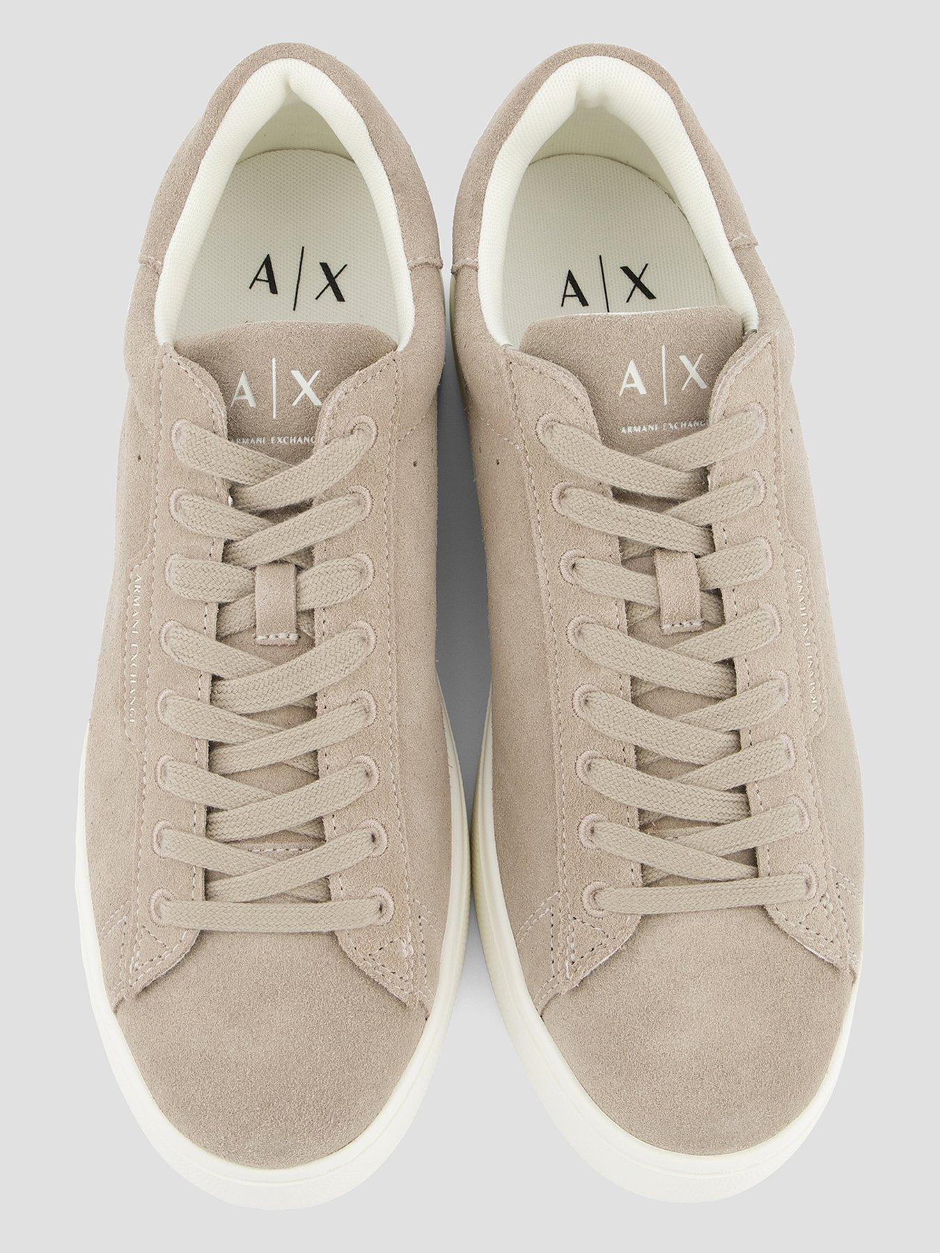  image of armani-exchange-suede-cupsole-trainer-beige