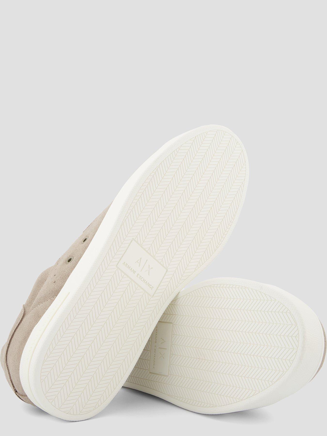  image of armani-exchange-suede-cupsole-trainer-beige