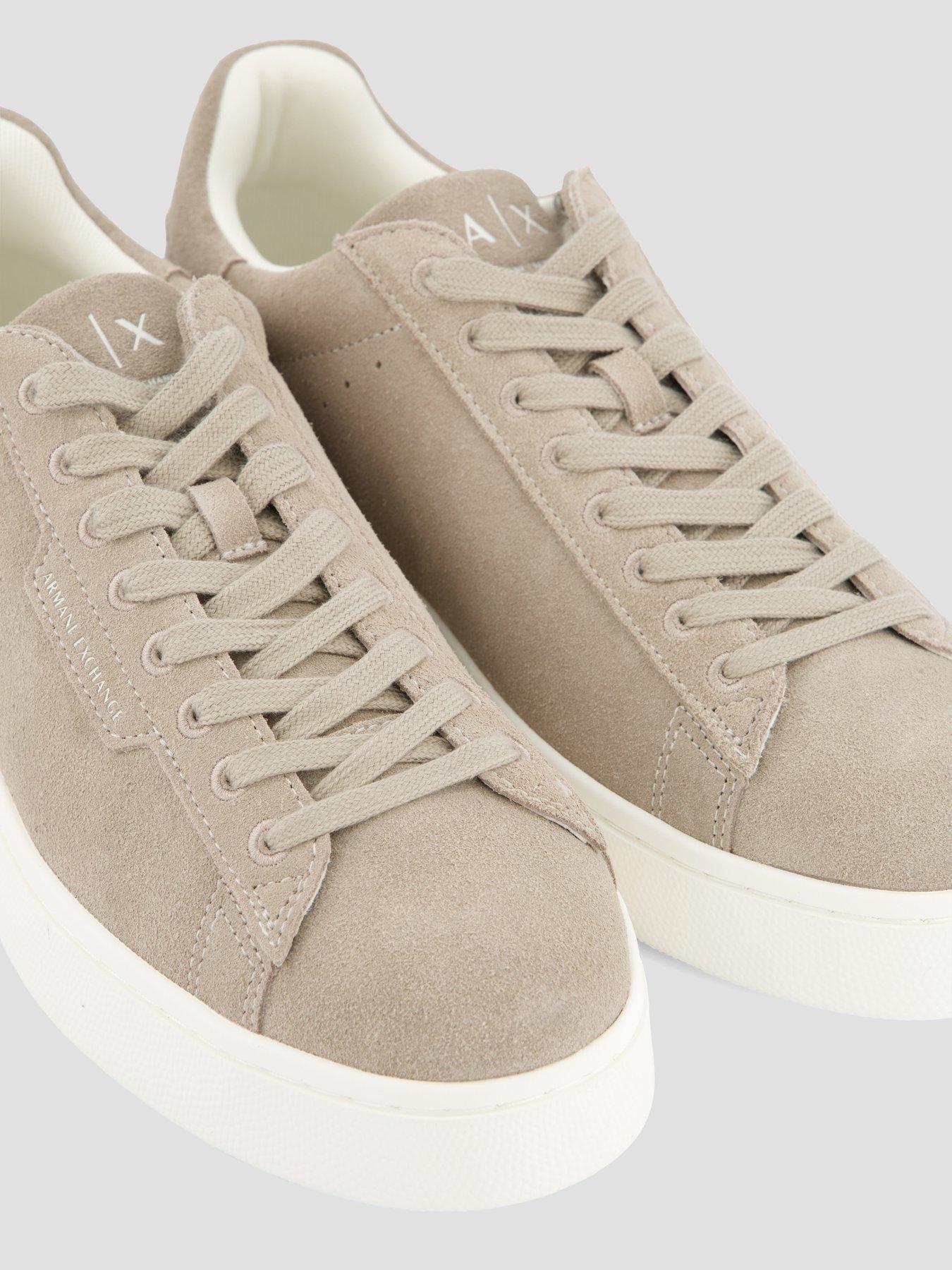  image of armani-exchange-suede-cupsole-trainer-beige