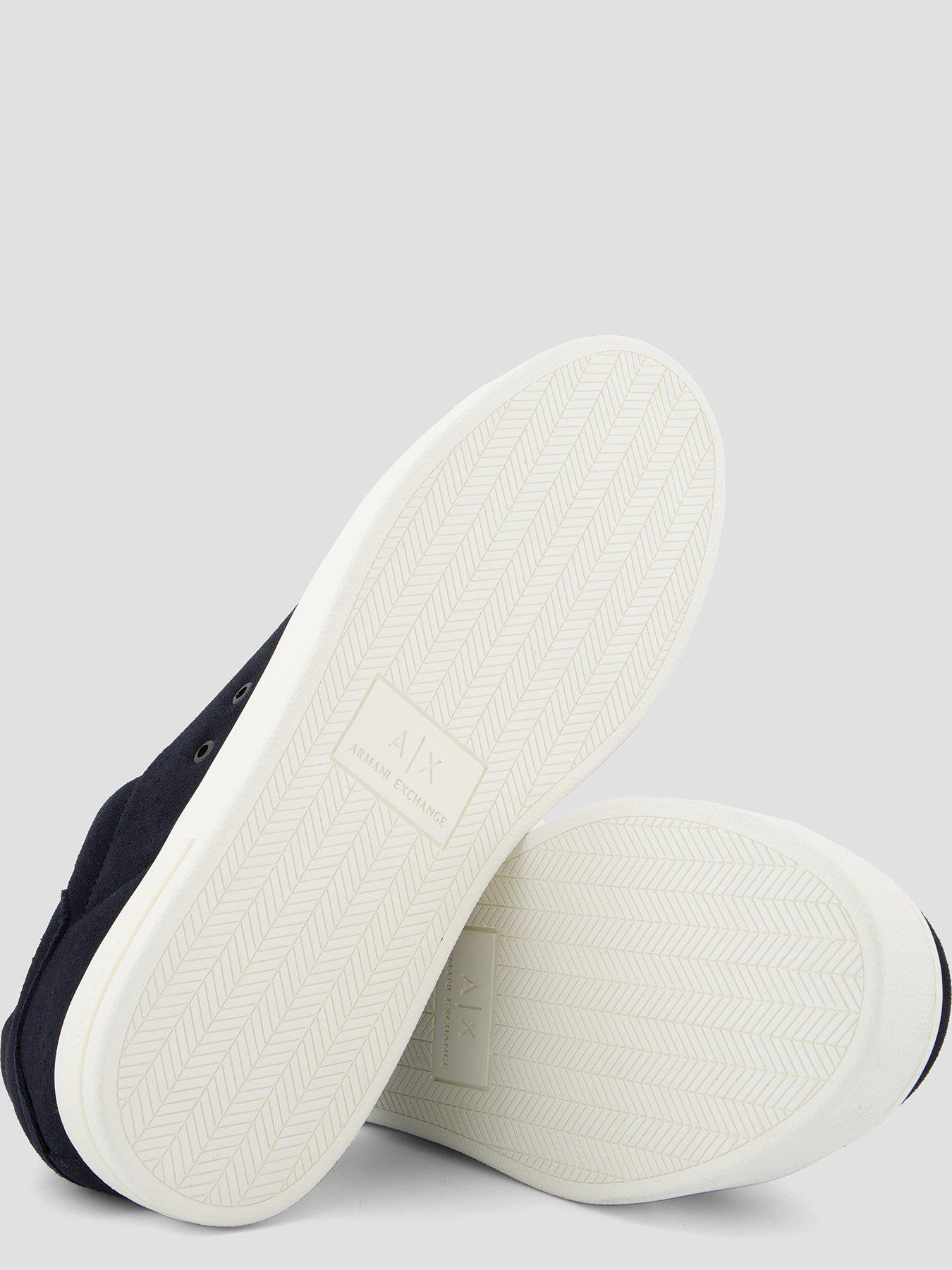  image of armani-exchange-suede-cupsole-trainer-navy