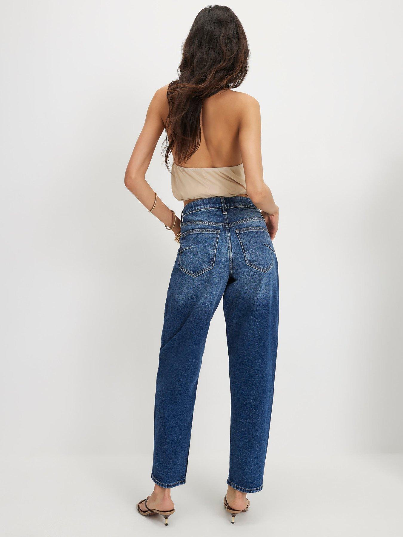 Image 2 of 6 of River Island Cullen Core Barrel Jeans - Blue