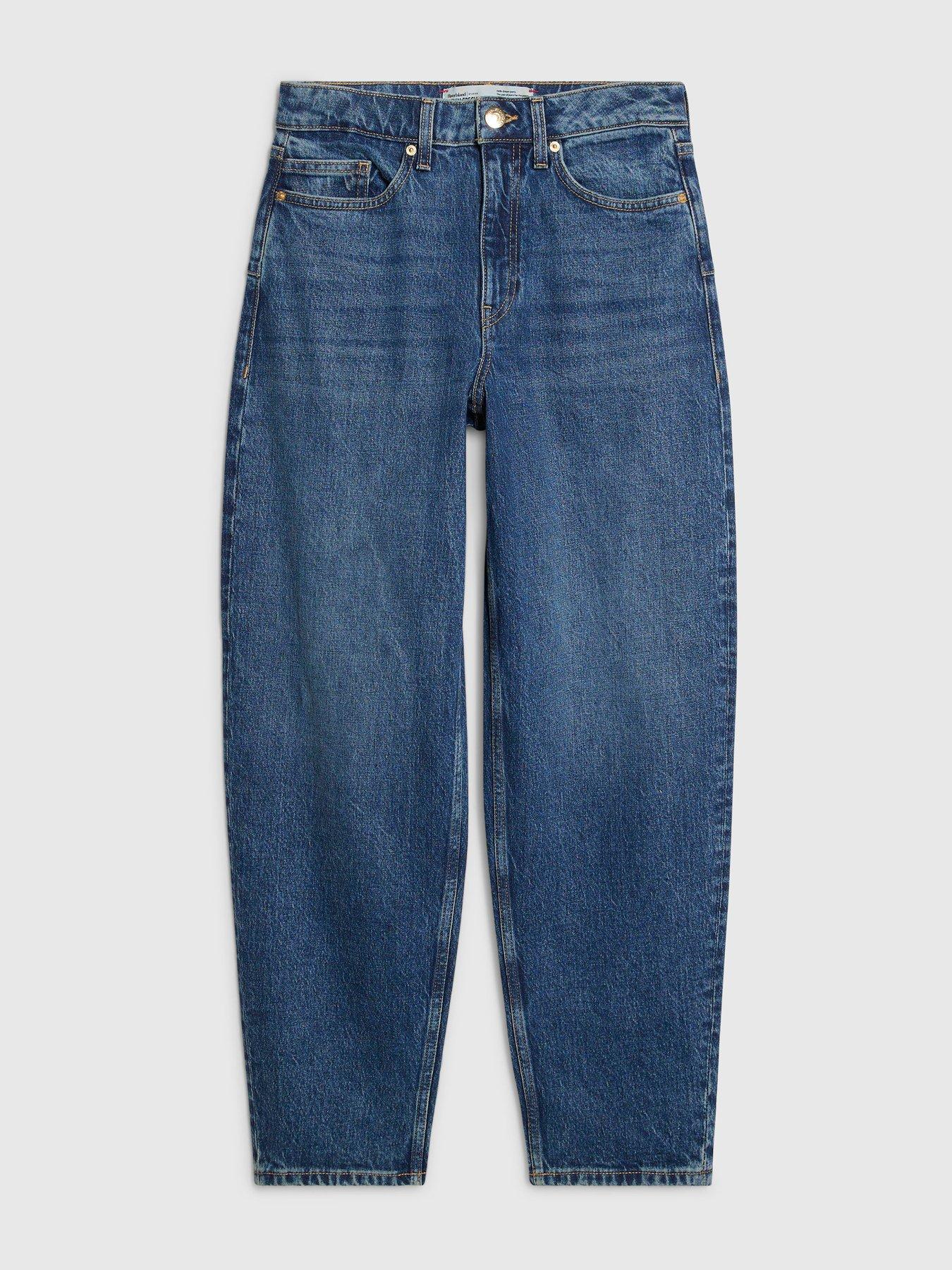 Image 5 of 6 of River Island Cullen Core Barrel Jeans - Blue