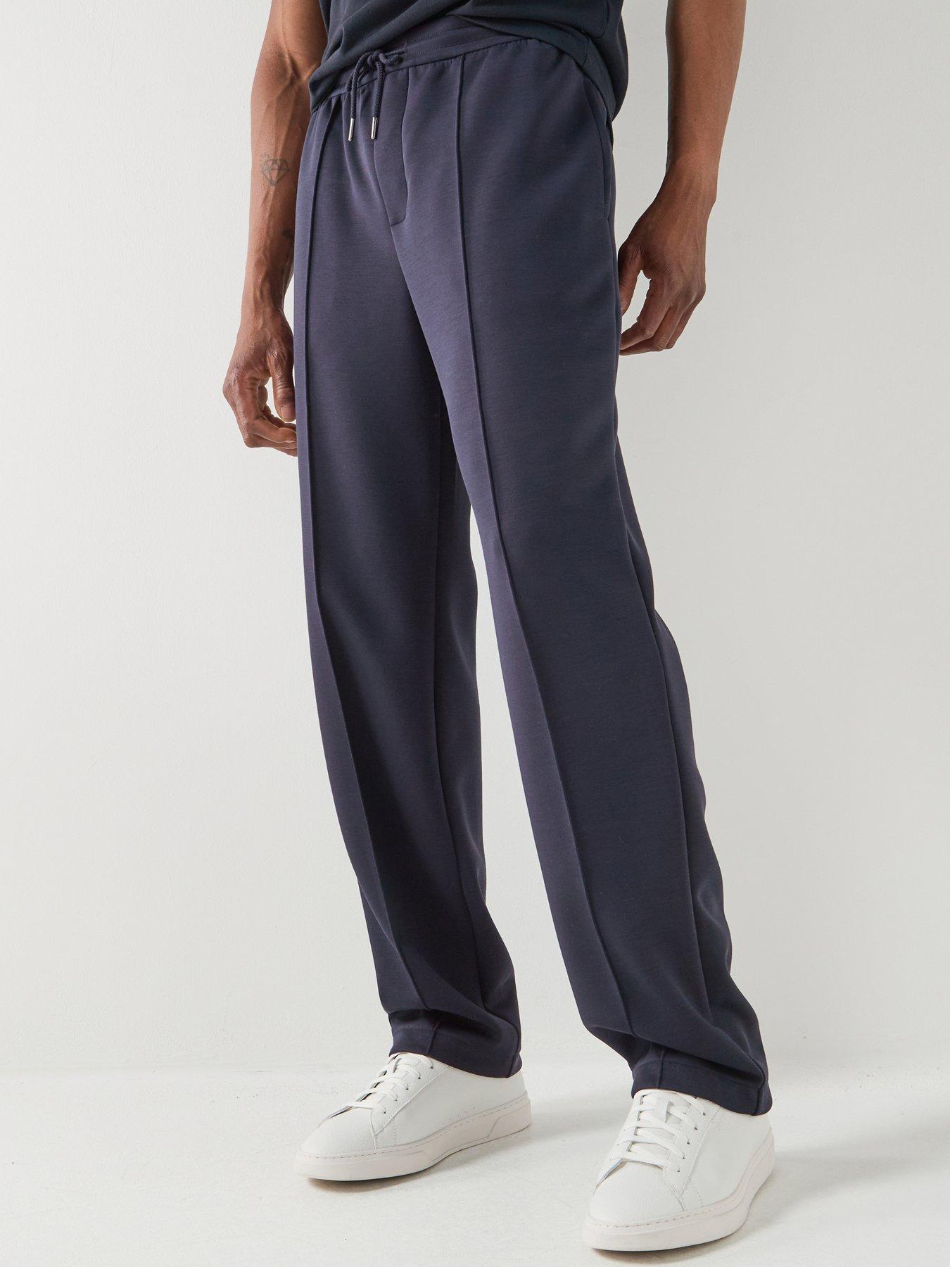 Armani Exchange Straight Legged Jersey Trousers - Navy