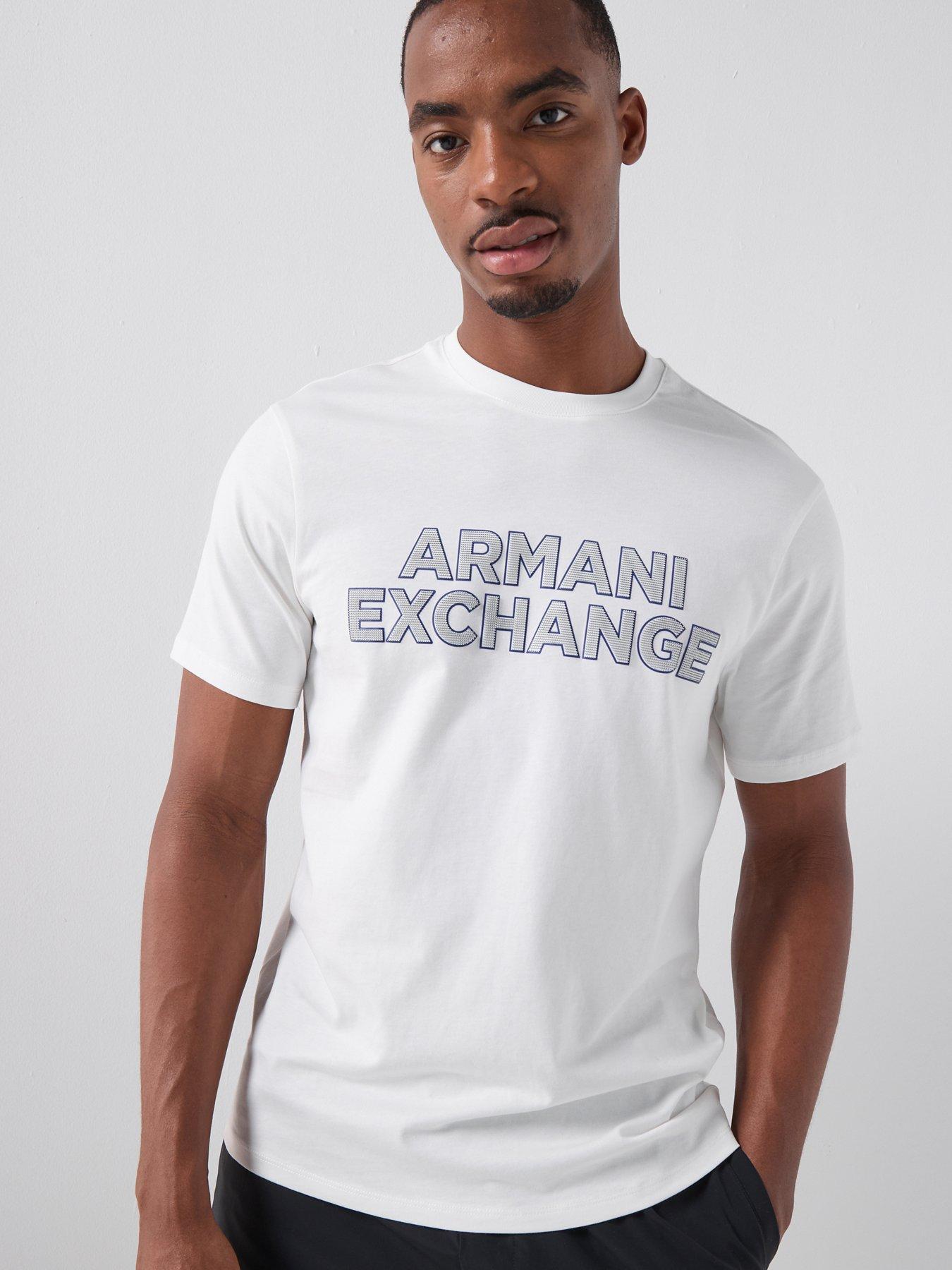 Armani Exchange Slim Fit Logo T-Shirt - Off White