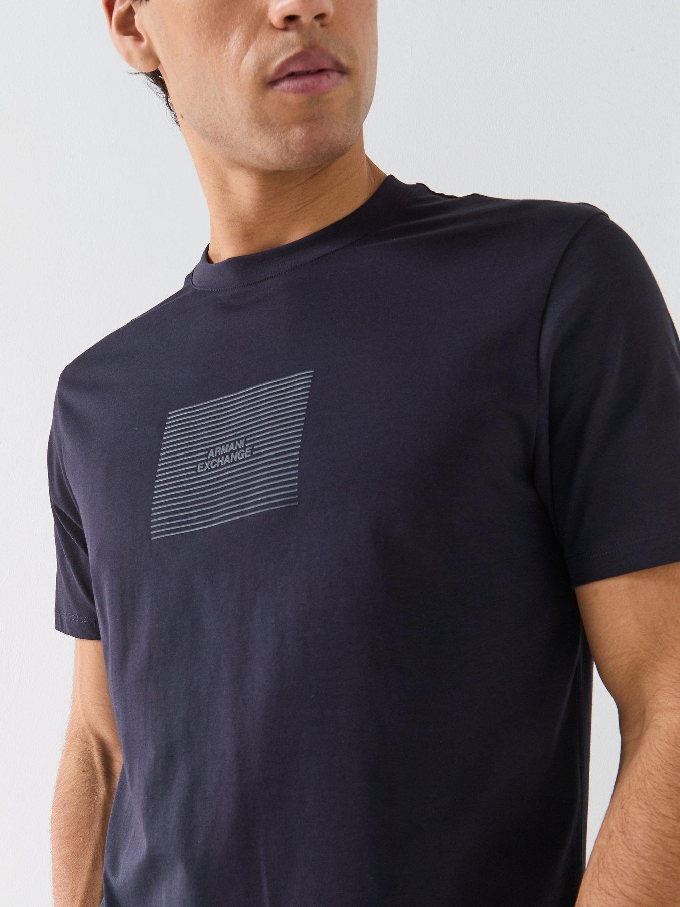  image of armani-exchange-box-logo-t-shirt-navy