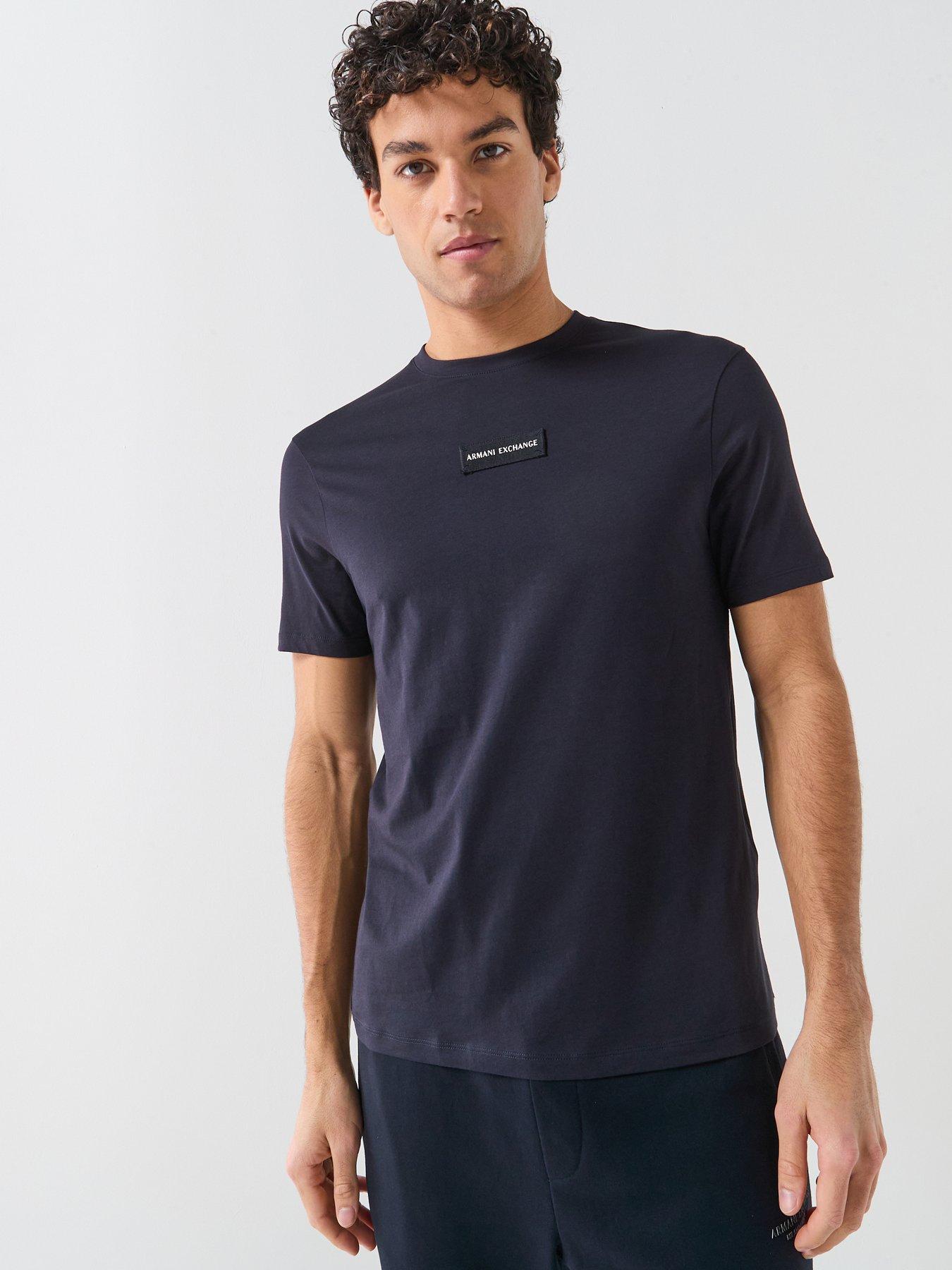 Armani Exchange Slim Fit Chest Logo T-Shirt - Navy