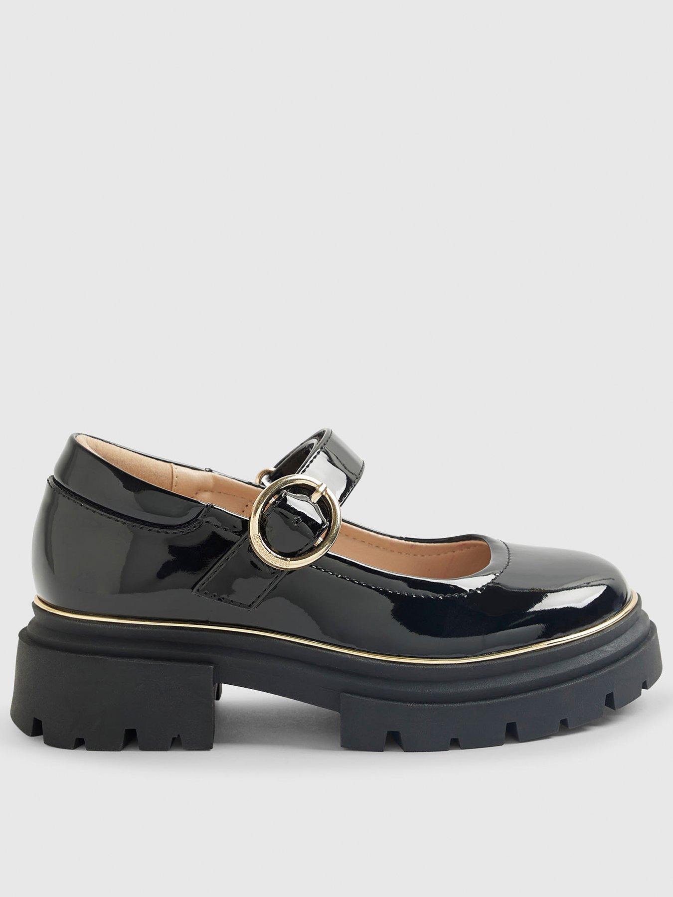 River Island Older Girls Patent Chunky Mary Jane Shoes - Black