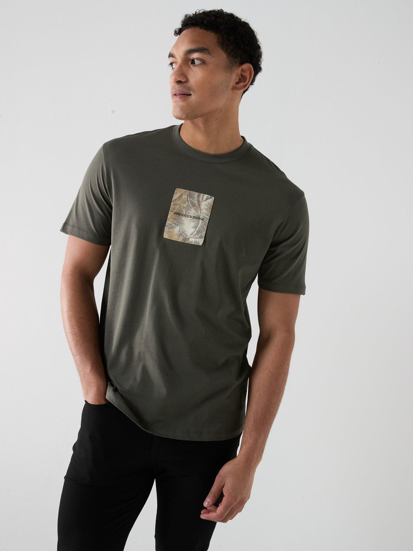 Armani Exchange Leaf Logo T-Shirt - Dark Khaki
