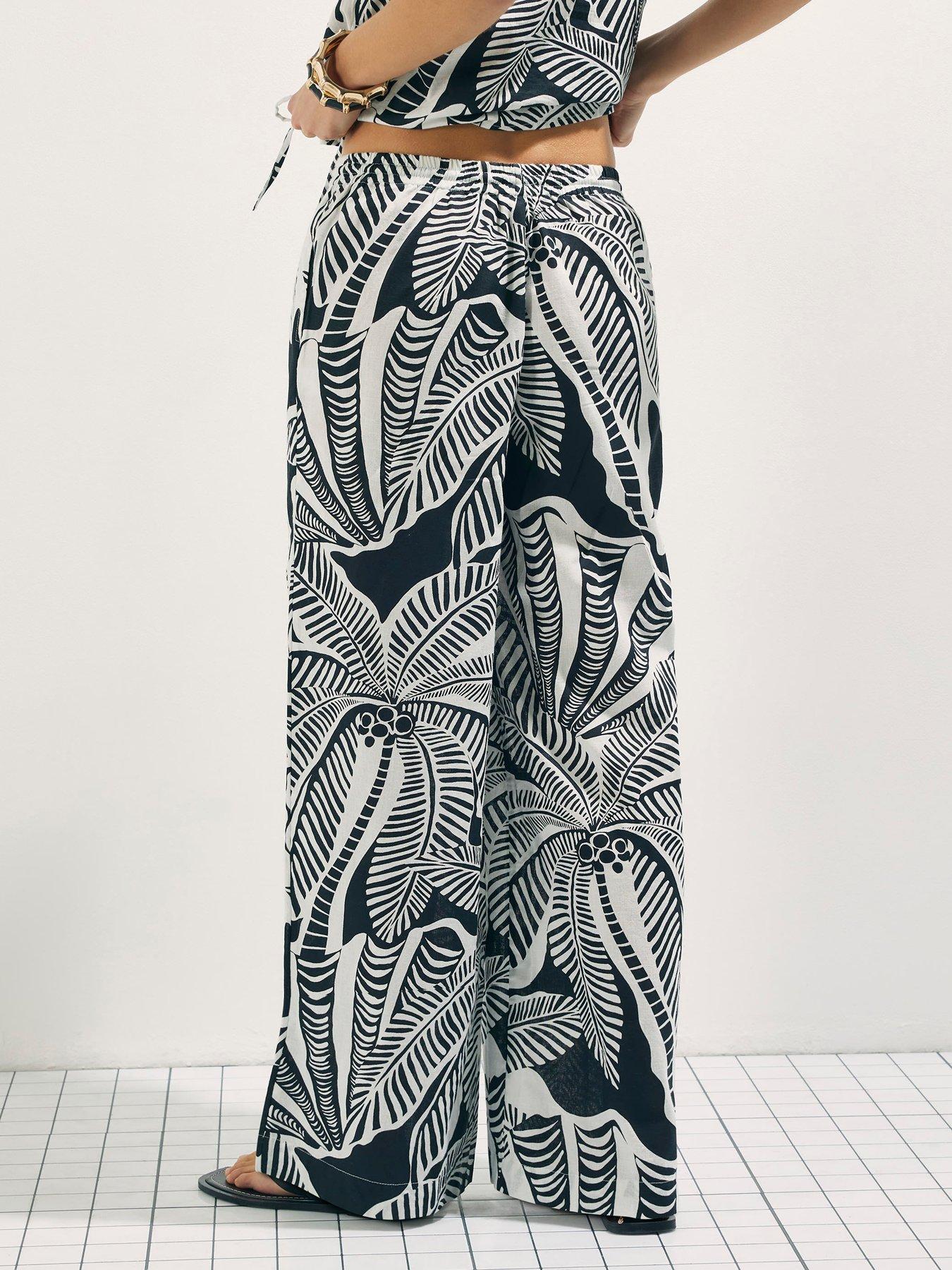 Image 2 of 4 of River Island Epp Linen Trouser - Black