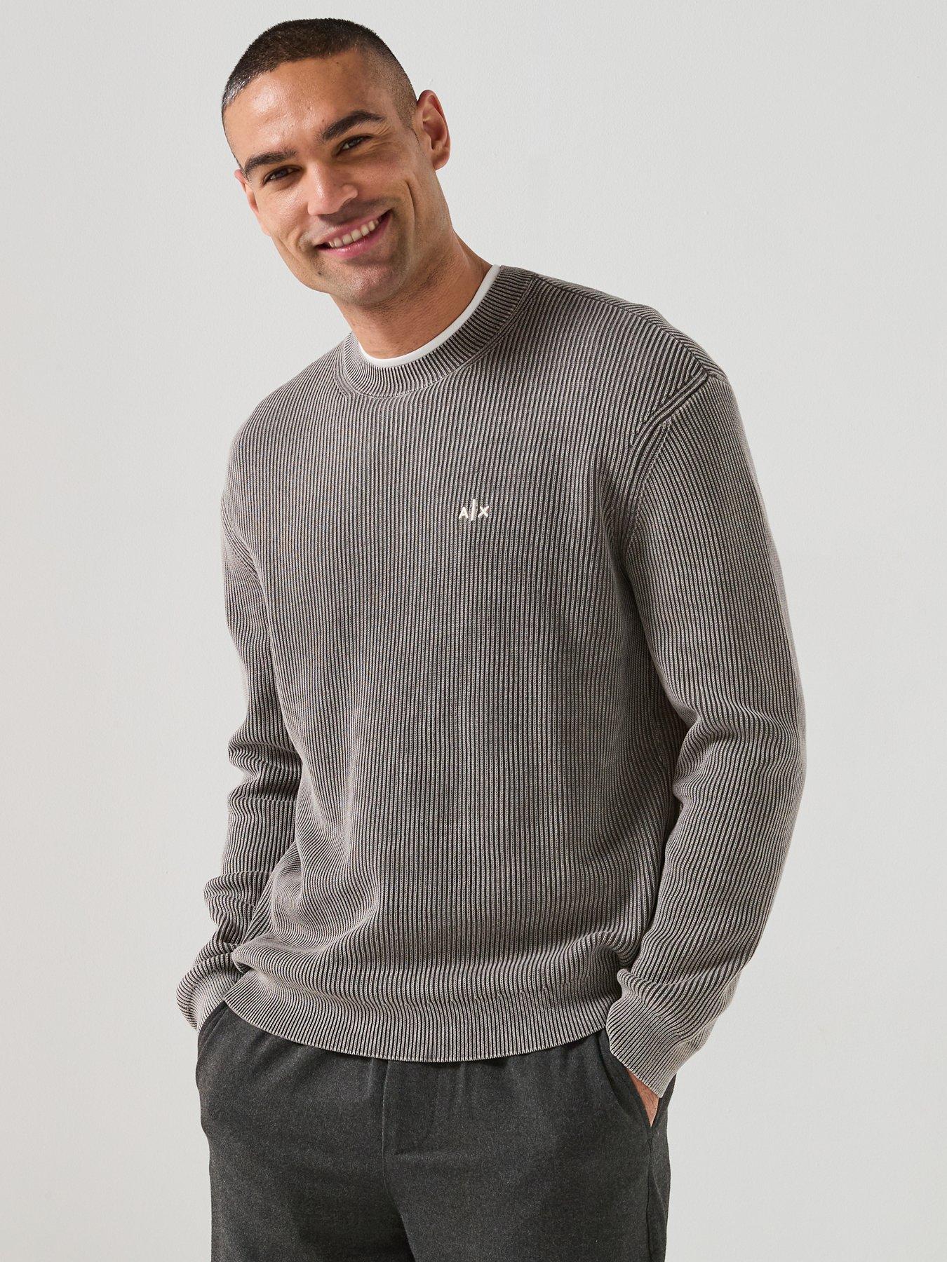  image of armani-exchange-knitted-jumper-dark-khaki