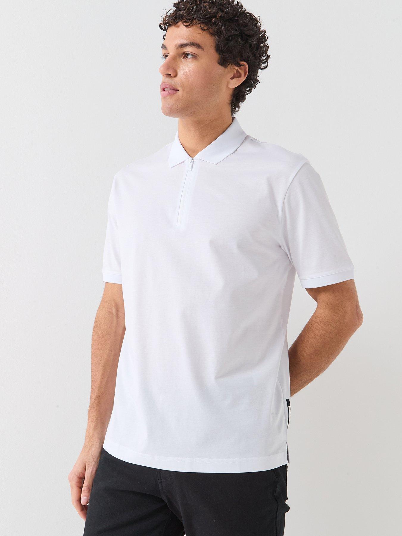  image of armani-exchange-zip-neck-polo-shirt-white
