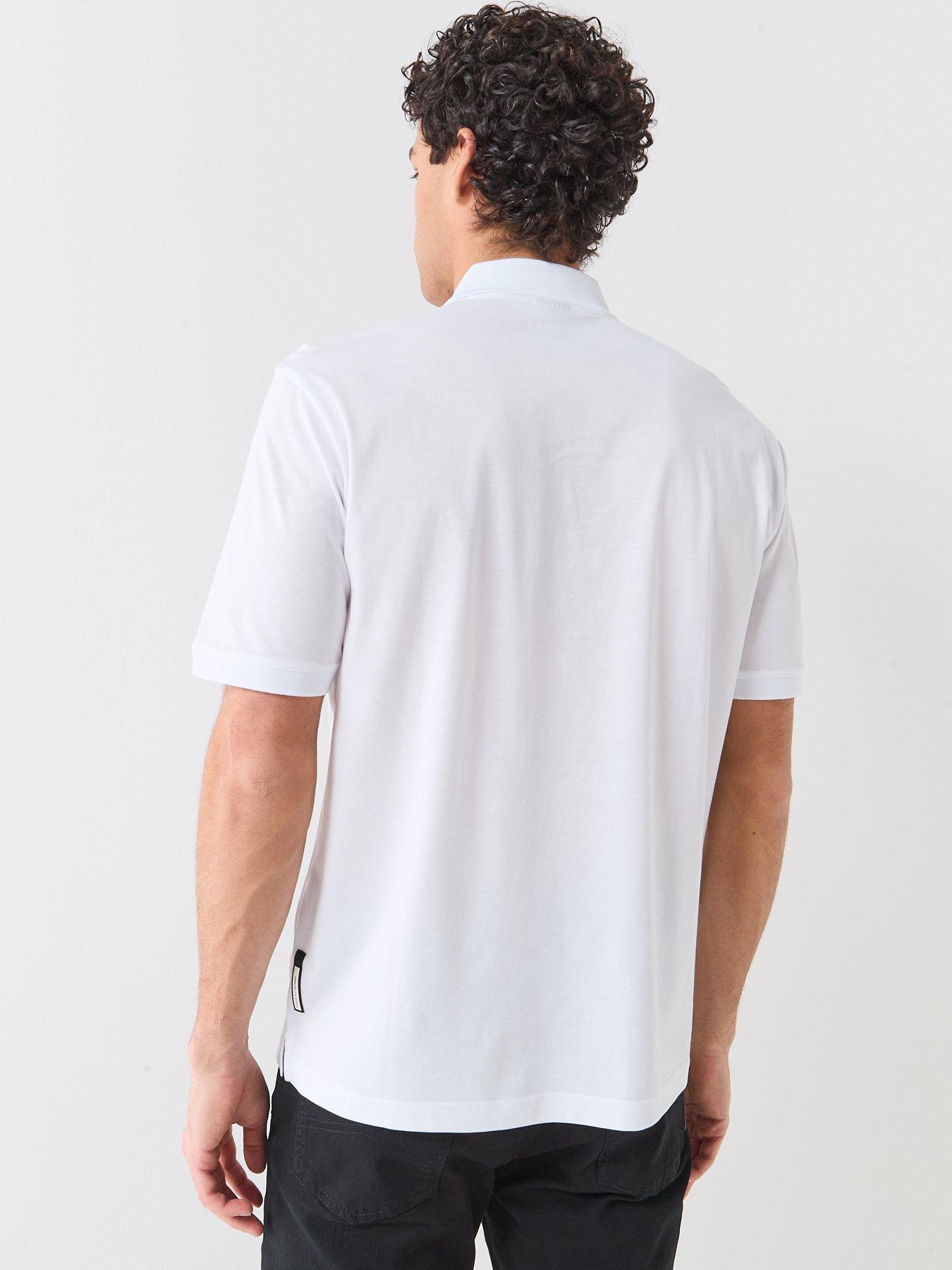 image of armani-exchange-zip-neck-polo-shirt-white