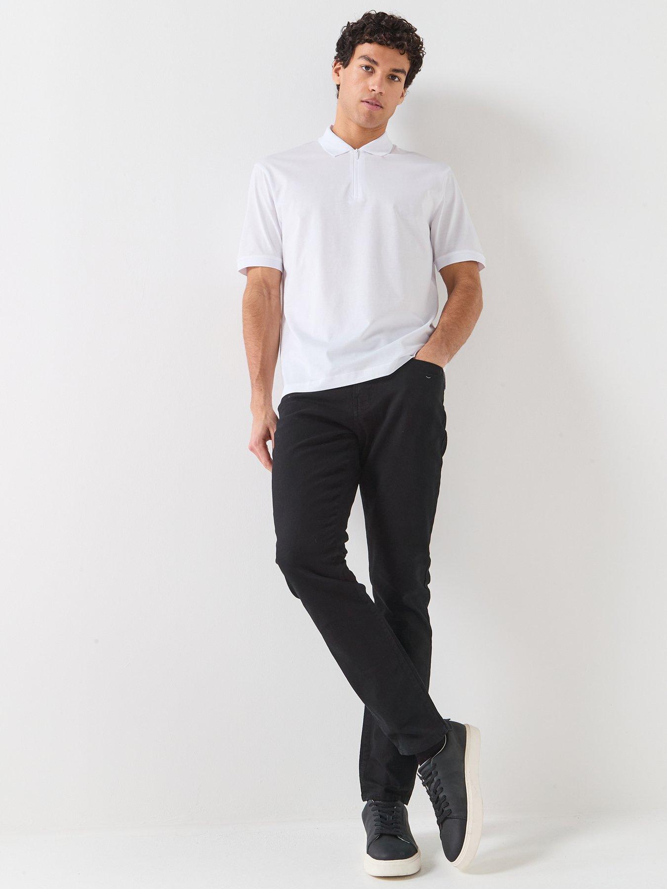  image of armani-exchange-zip-neck-polo-shirt-white