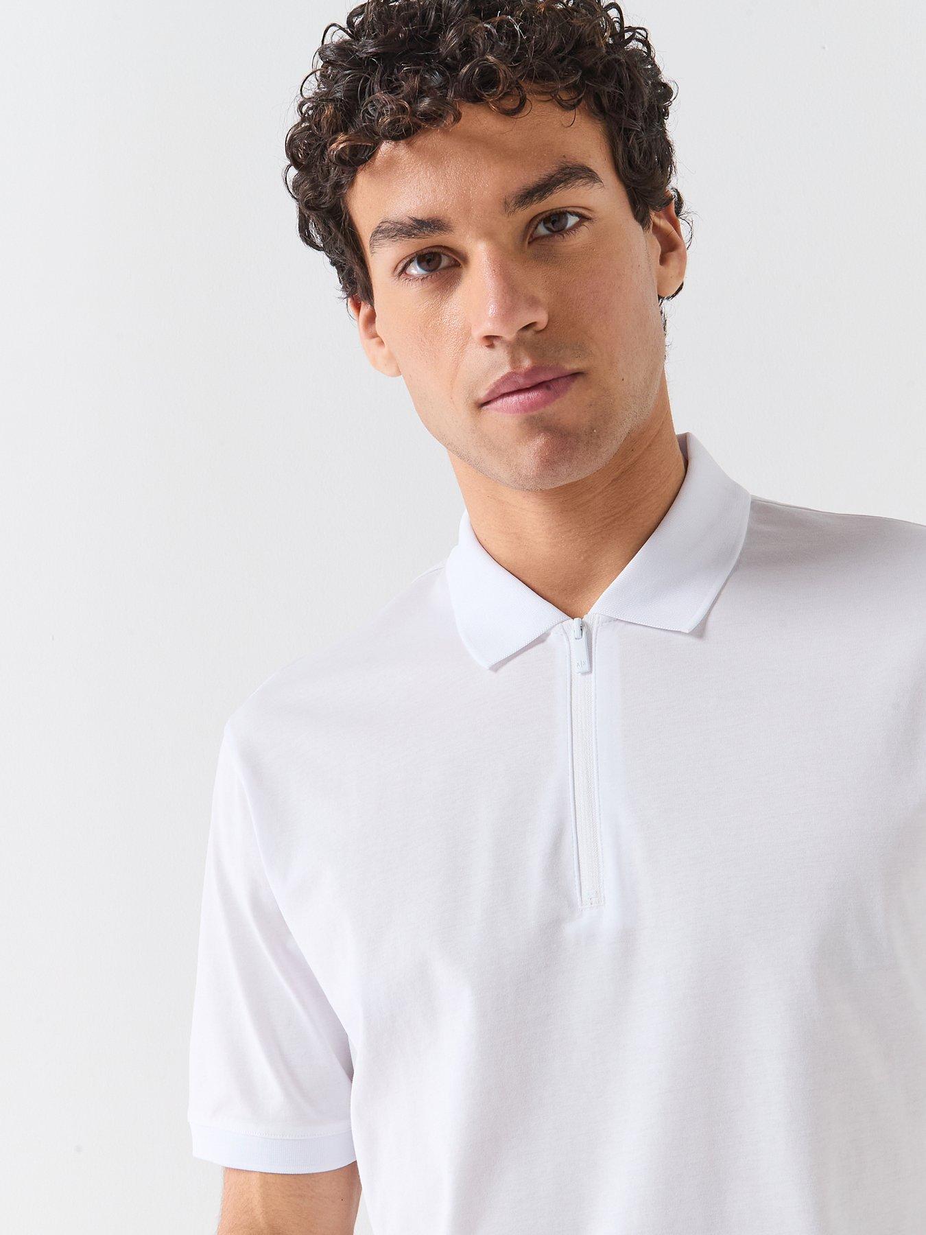  image of armani-exchange-zip-neck-polo-shirt-white