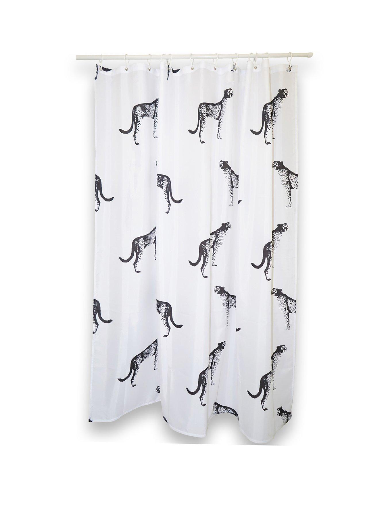 Image 2 of 5 of AQUALONA Cheetah Shower Curtain