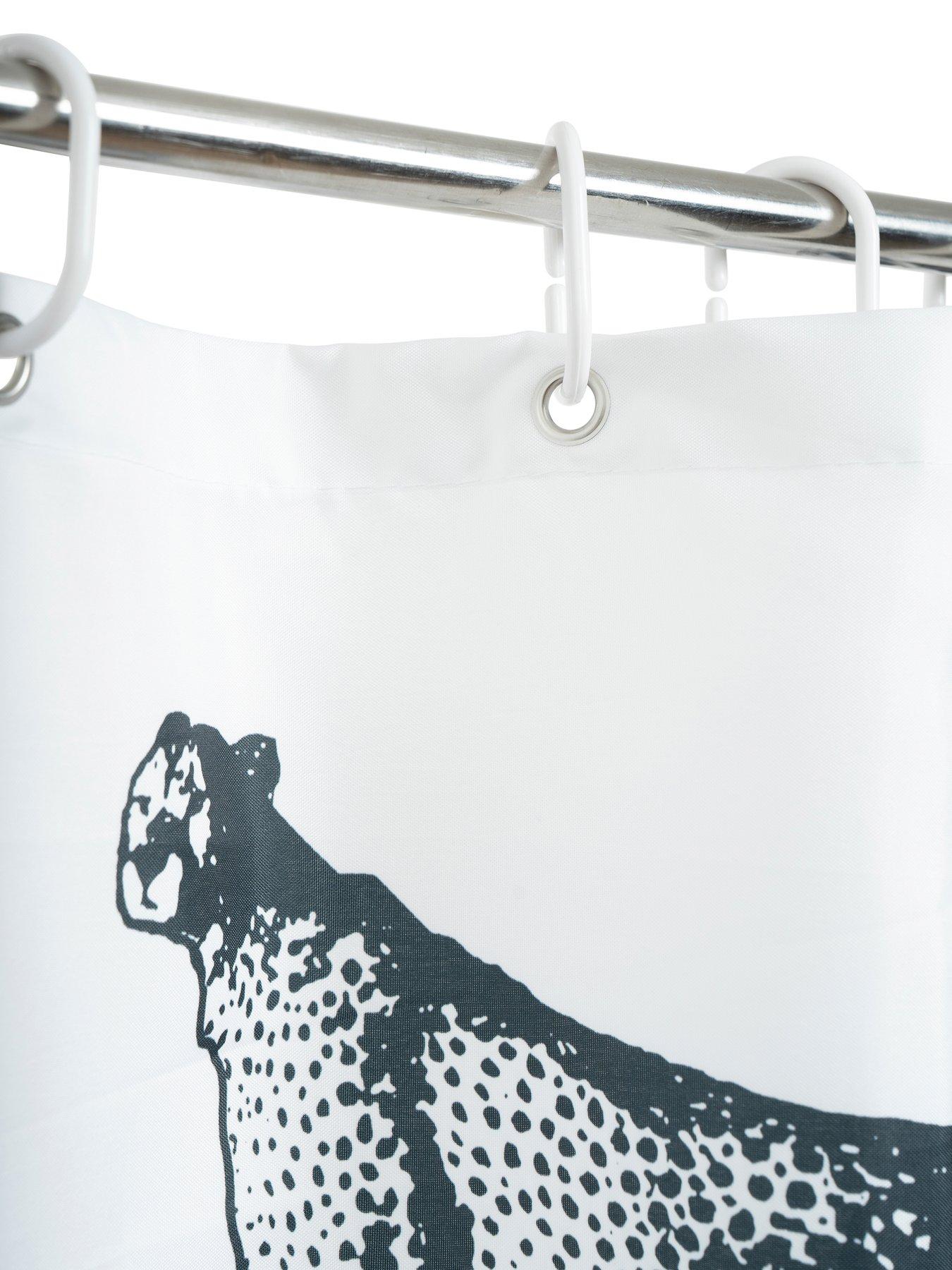 Image 4 of 5 of AQUALONA Cheetah Shower Curtain