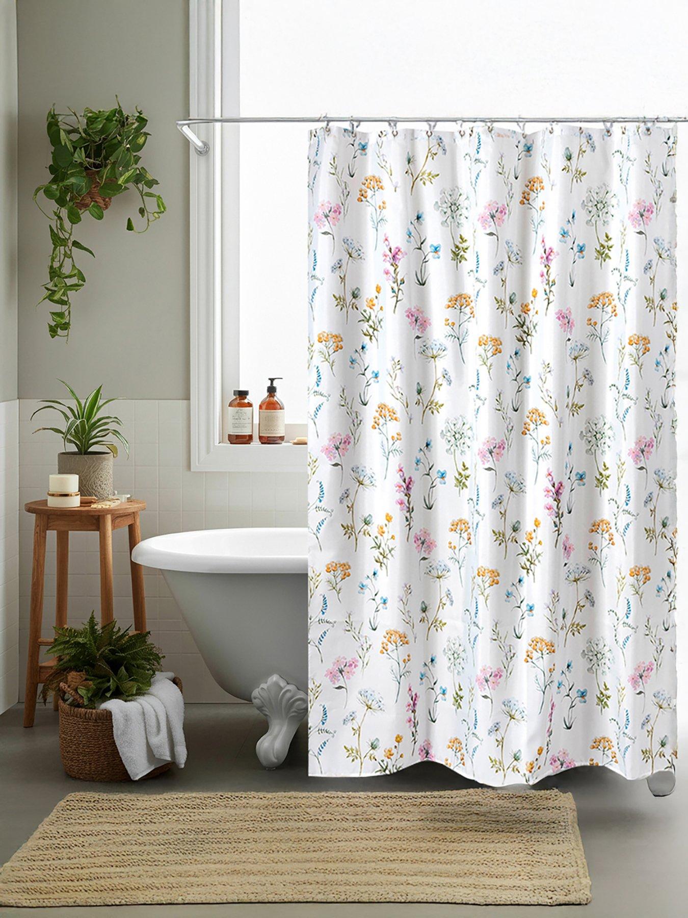 AQUALONA Floral Shower Curtain