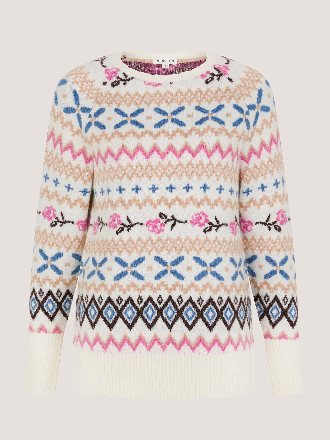  image of monsoon-fee-fairisle-jumper-cream