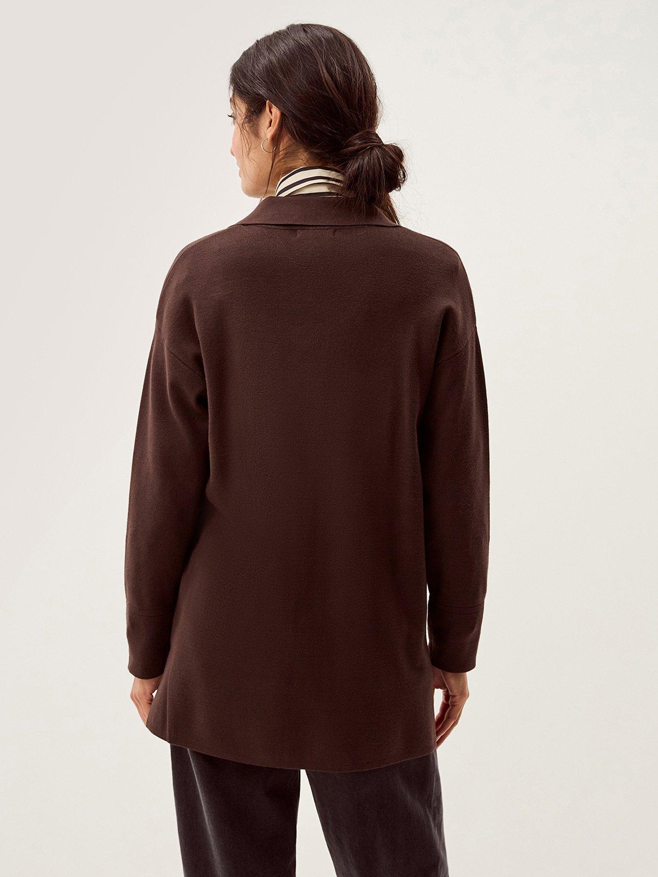  image of monsoon-nina-knitted-jacket-brown