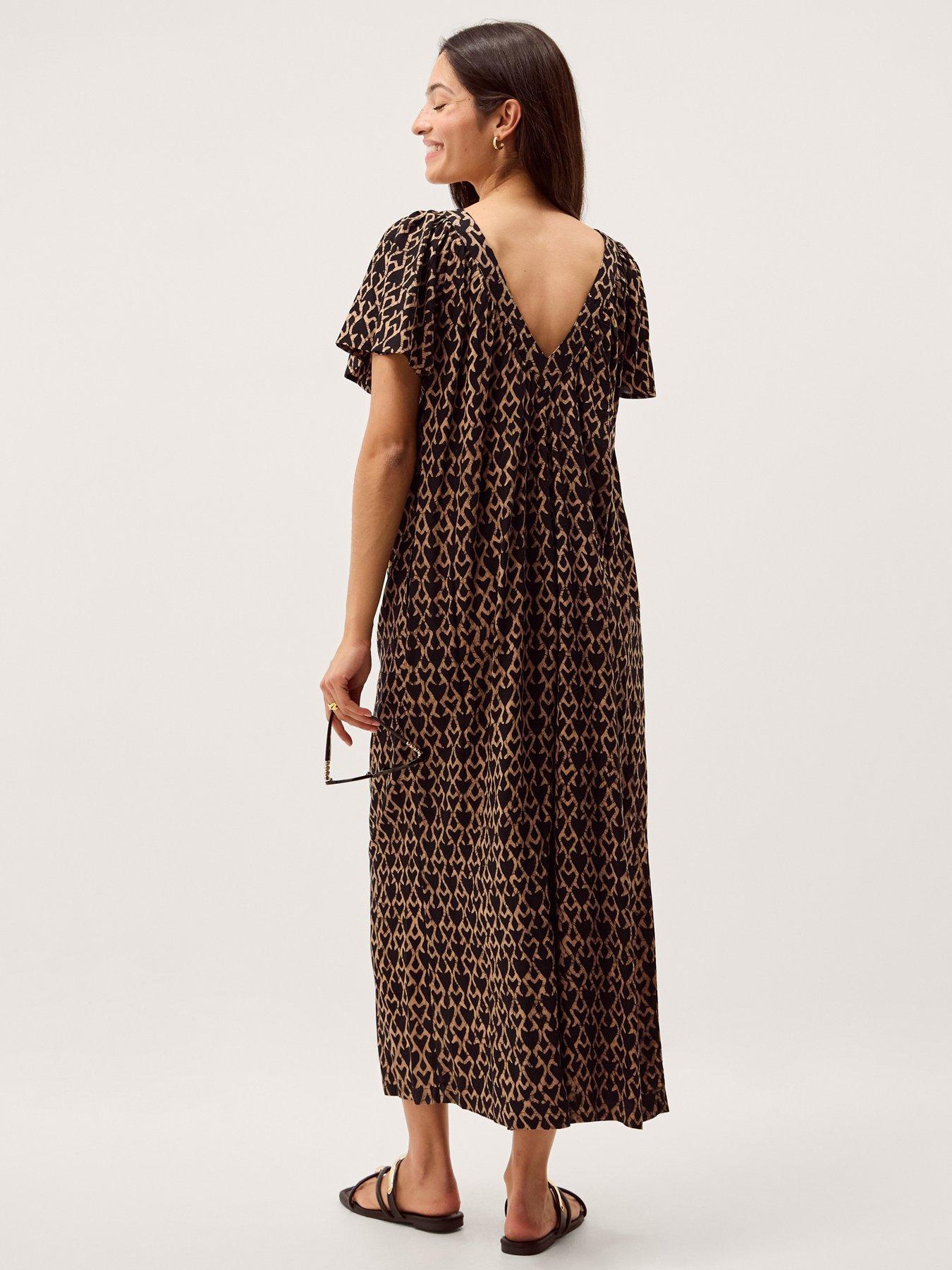 Image 2 of 5 of Monsoon Arti Print Wide Leg Jumpsuit - Black
