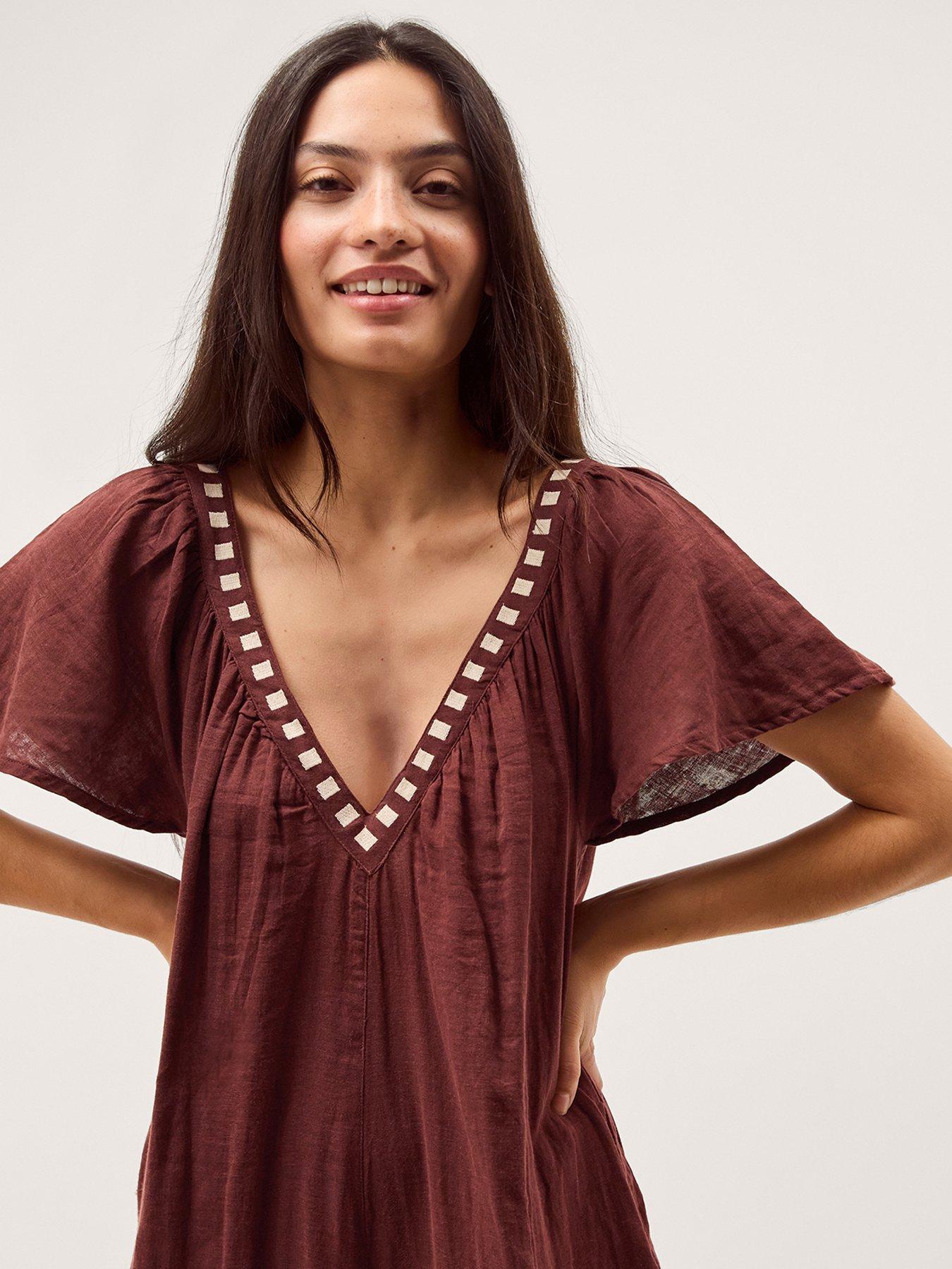  image of monsoon-aurelia-jumpsuit-brown