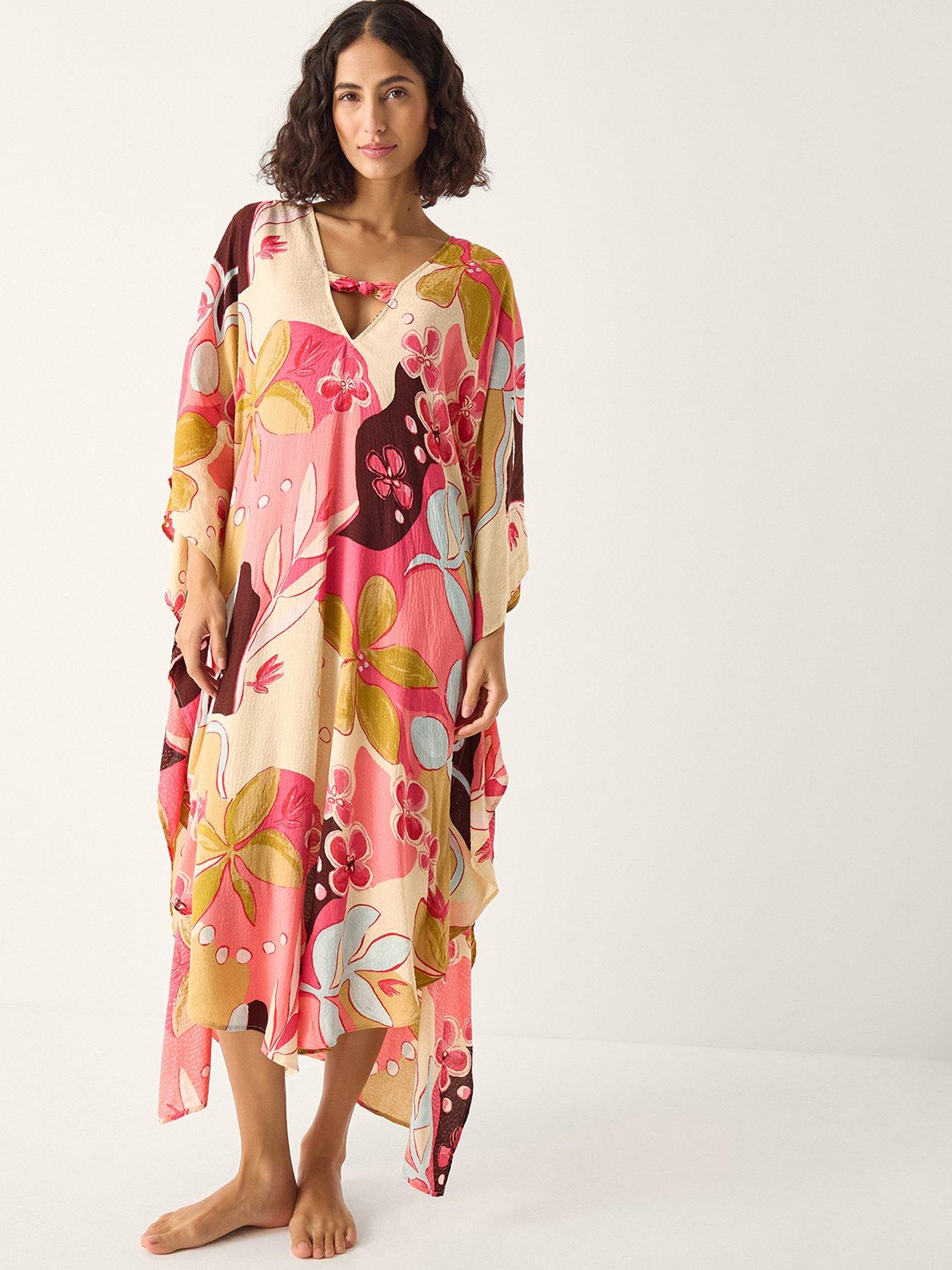 Image 1 of 5 of Monsoon Iris Kaftan - Orange