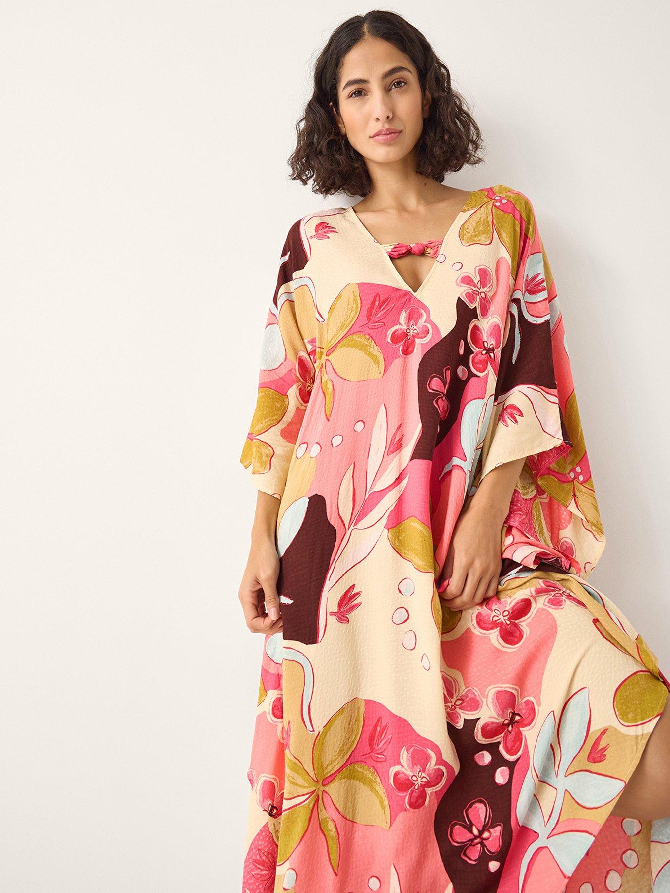 Image 3 of 5 of Monsoon Iris Kaftan - Orange