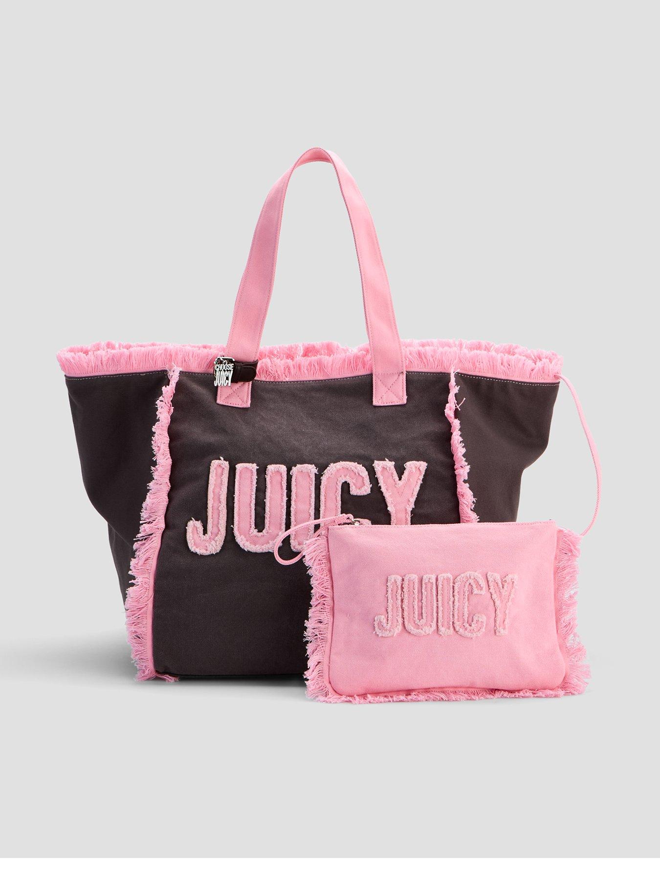 Juicy Couture Mirna Beach Shopping Trip Cotton/ PU Java Bag - Brown/Pink