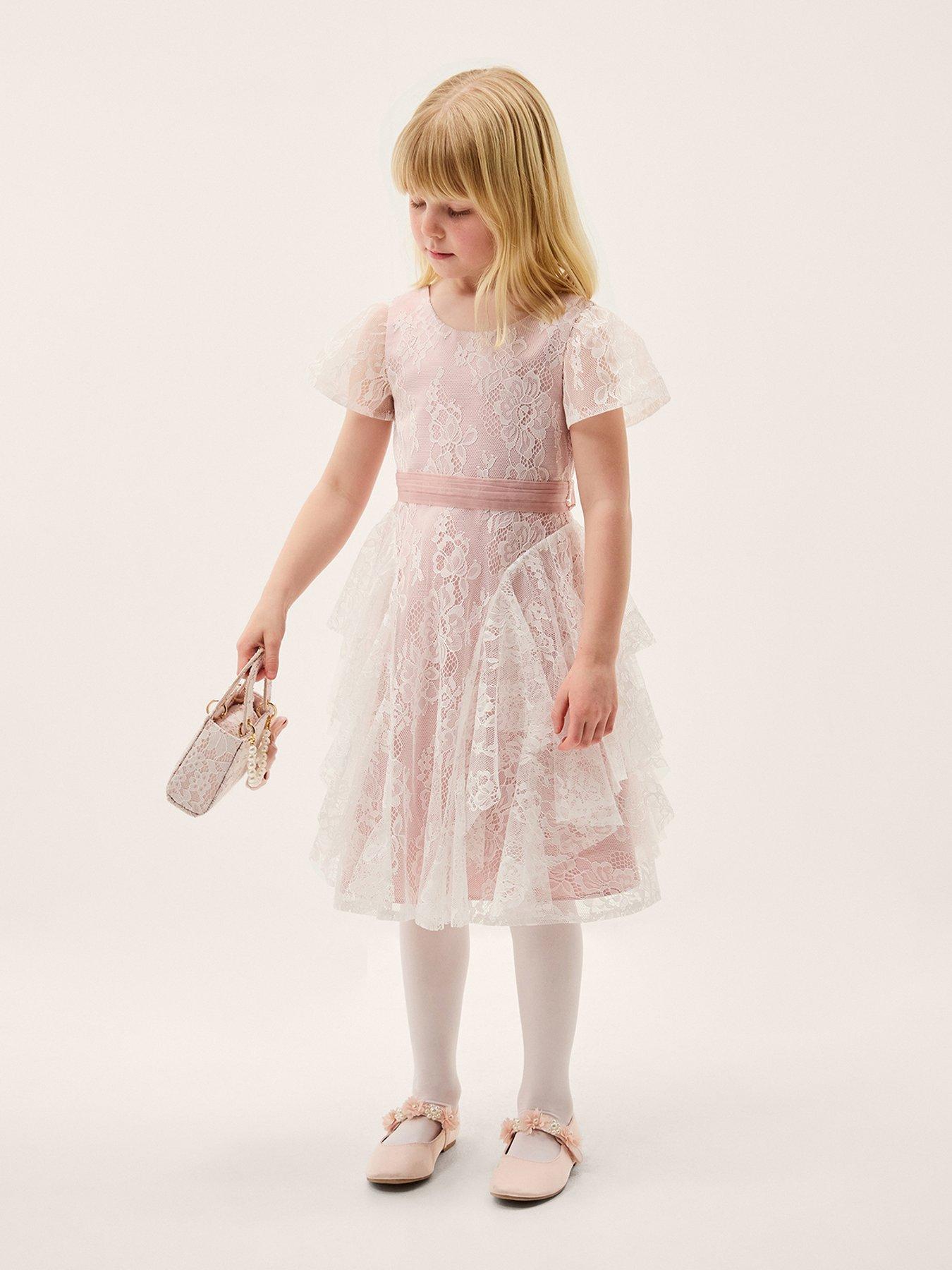 Monsoon Girls Joanie Lace Cancan Dress - Pink