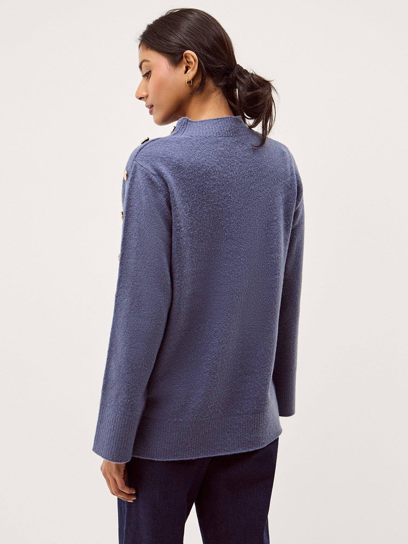 Image 2 of 4 of Monsoon Breda Button Jumper - Blue