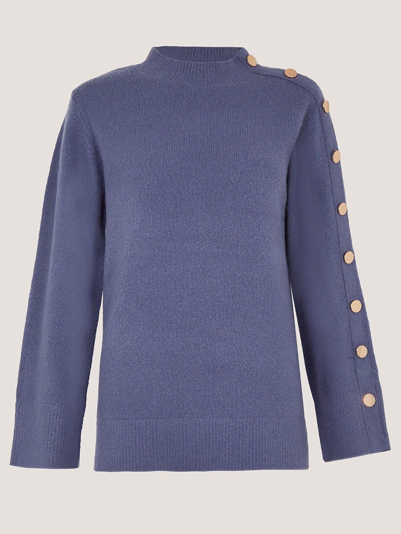 Image 4 of 4 of Monsoon Breda Button Jumper - Blue