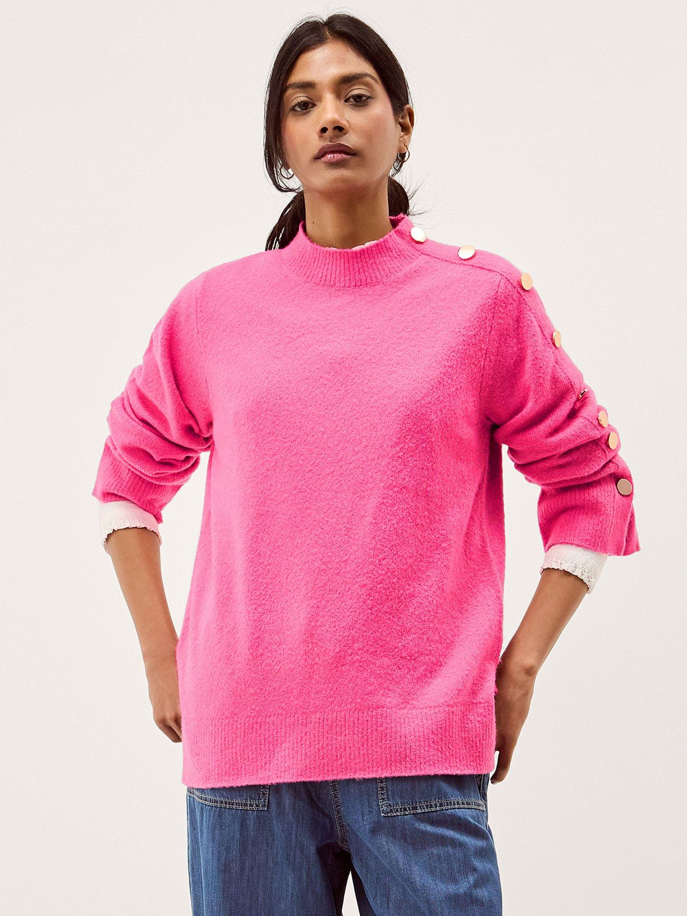 front image of monsoon-breda-button-jumper-pink