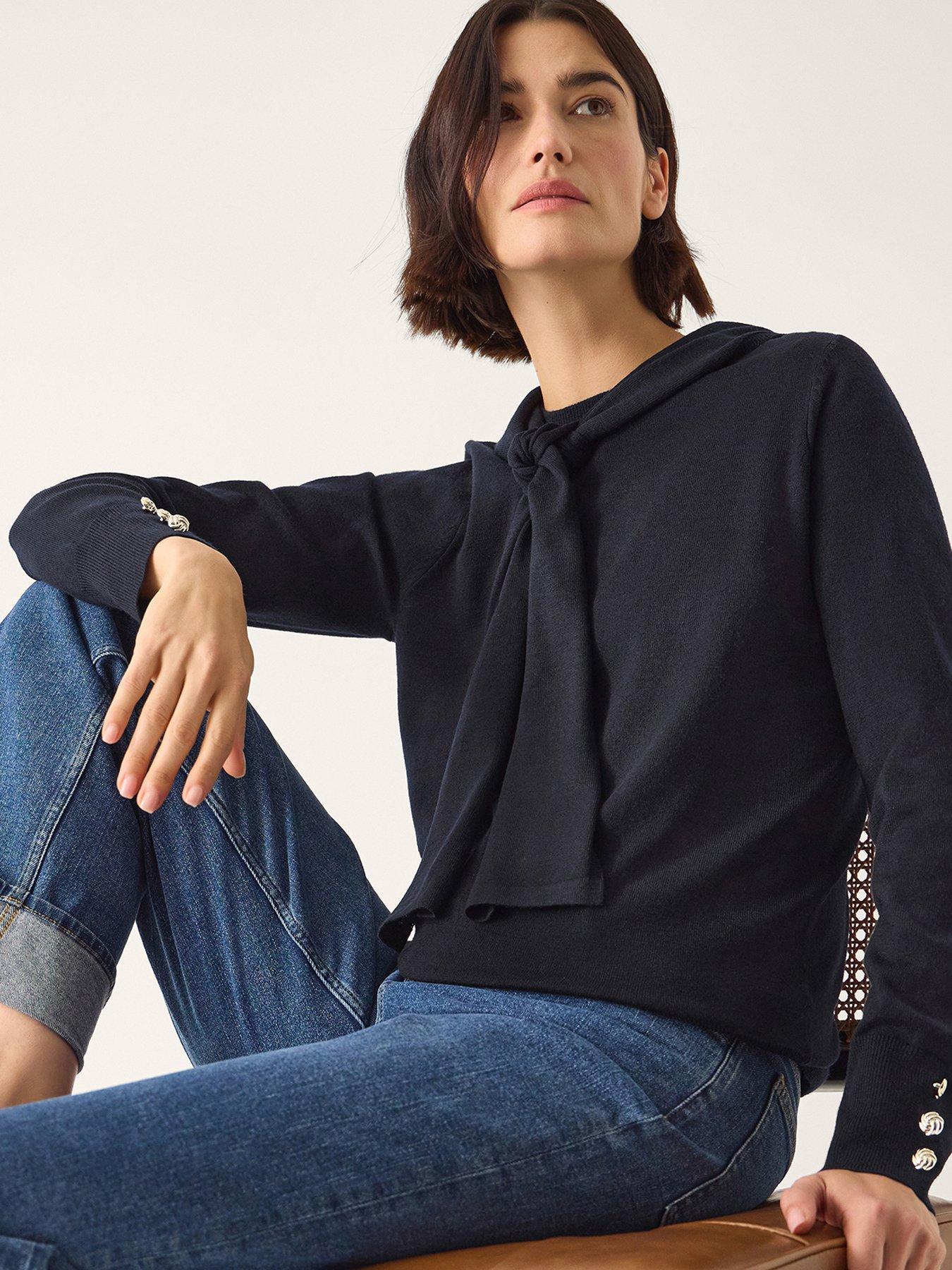 front image of monsoon-nila-neck-tie-jumper