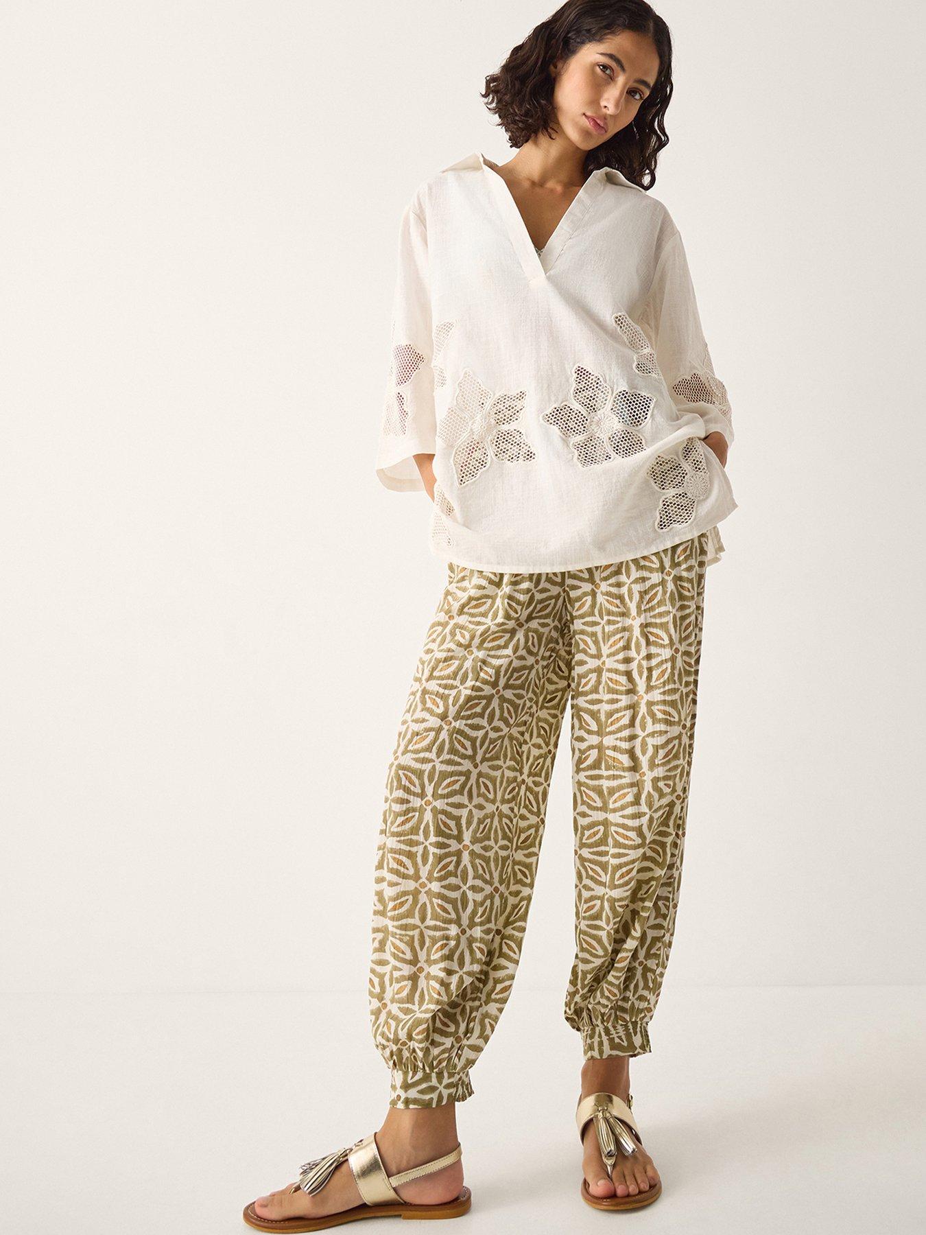 Image 3 of 5 of Monsoon Joanna Cutwork Beach Shirt - Cream