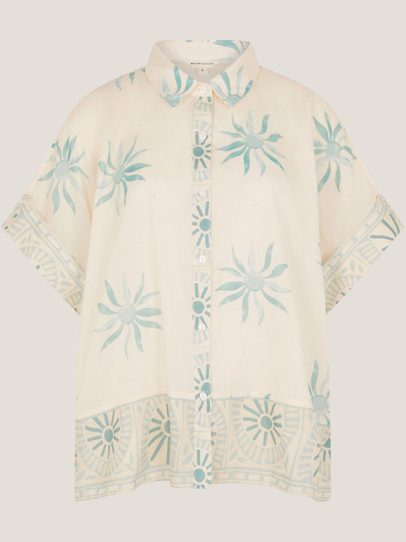 Image 4 of 6 of Monsoon Tashie Sun Print Shirt - Blue