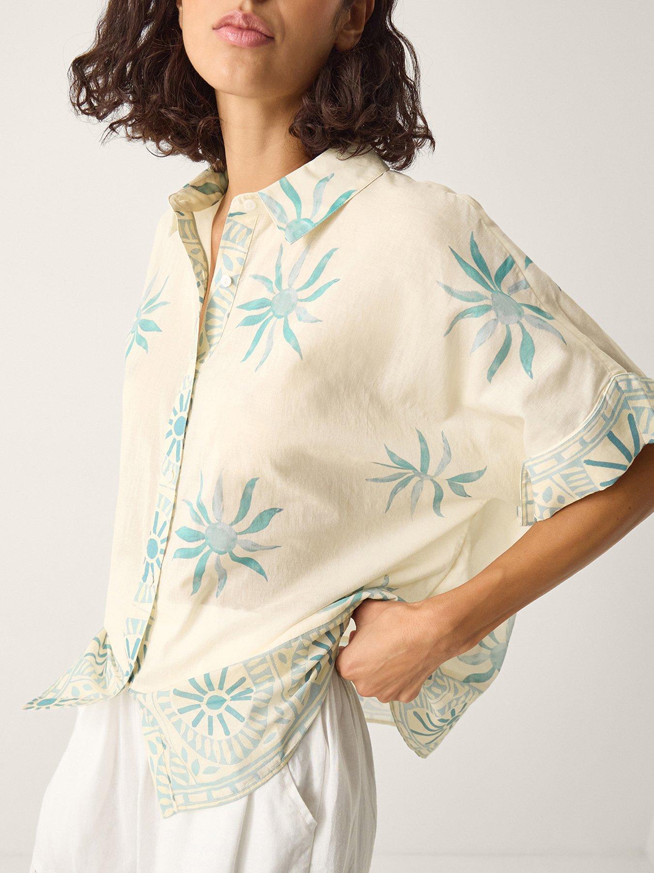 Image 5 of 6 of Monsoon Tashie Sun Print Shirt - Blue